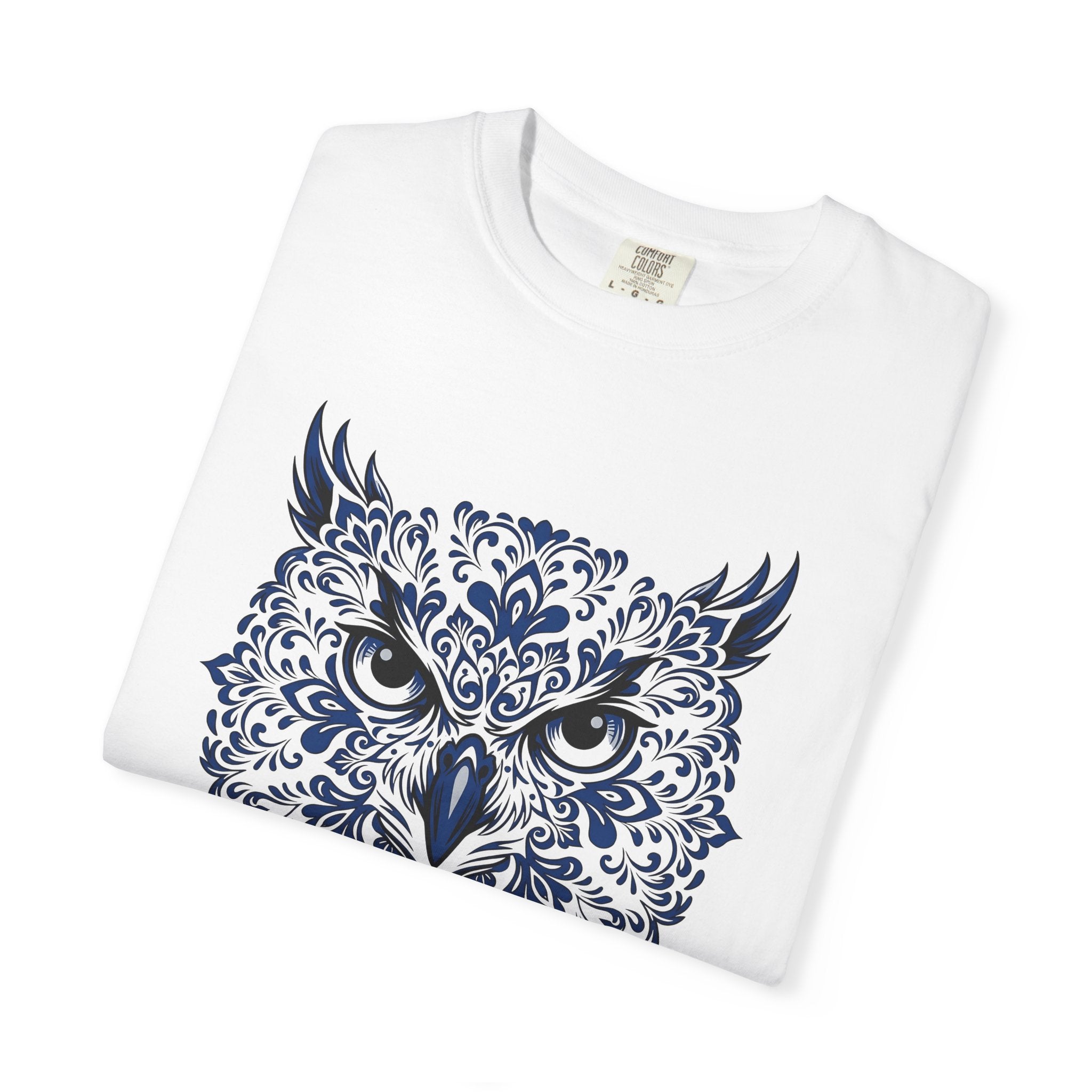Owl Face Shirt Boho Chic Animal Gift Women Folk Art Tee Owl T-Shirt Bohemian Fan Primitive Tshirt Wildlife Graphic Mandala Floral Pattern