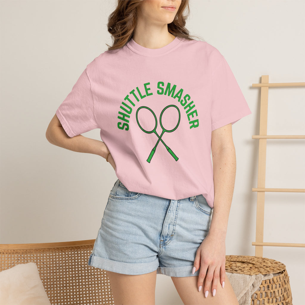 Badminton Rackets Shirt Badminton Team Gift Women Bold Tee Racquet T-Shirt Badminton Fan Graphic Tshirt Crew Graphic Minimalist Crossed