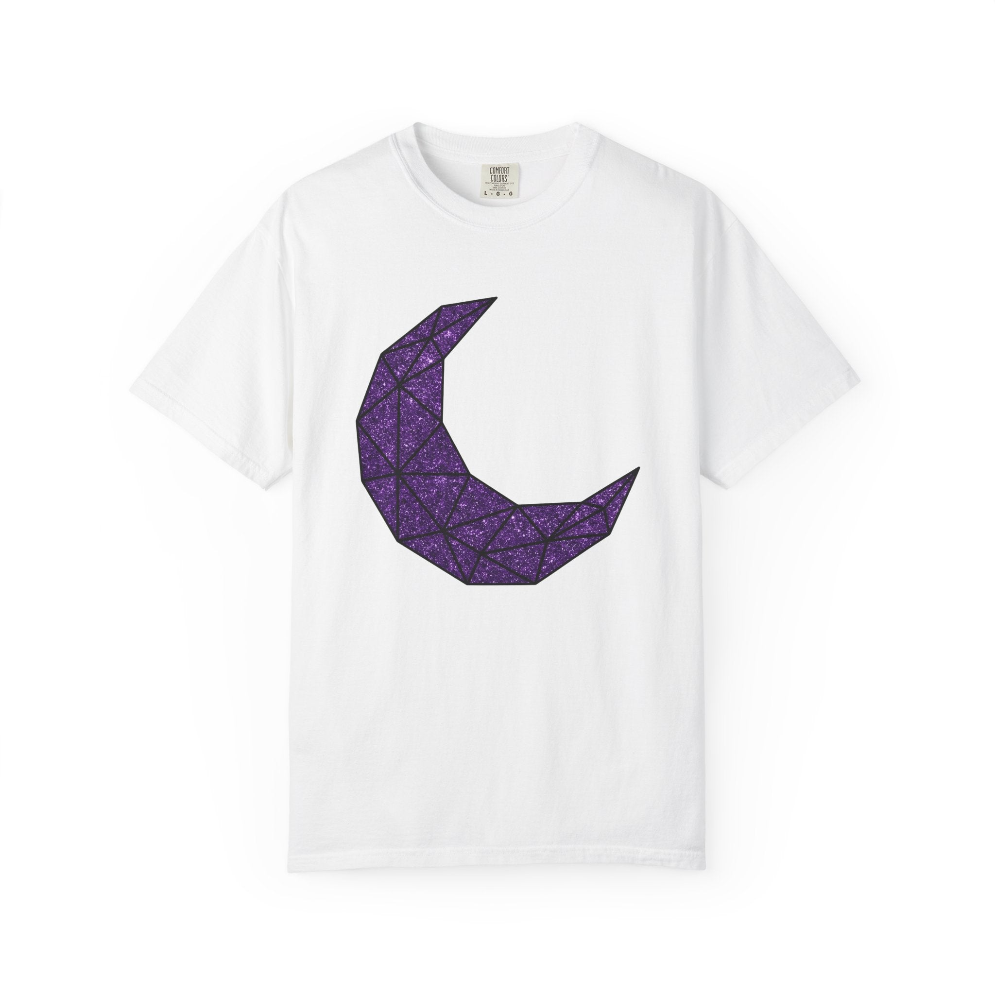 Geometric Moon Shirt Boho Chic Astrology Gift Women Shimmer Tee Lunar T-Shirt Bohemian Fan Glamorous Graphic Tshirt Clean Jewel Tshirt