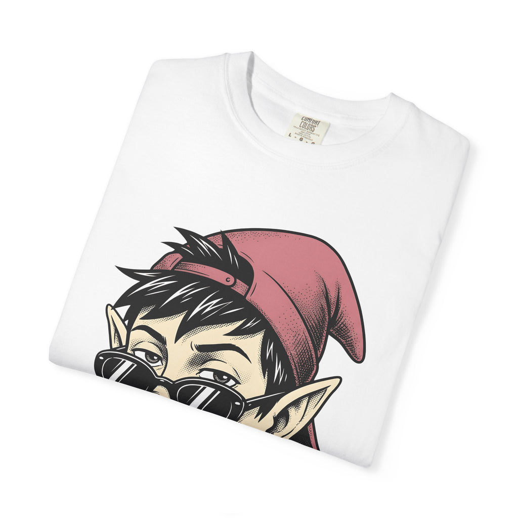 Funny Elf Shirt Christmas Joke Gift Women Comic Tee Elf T-Shirt Xmas Fan Cartoon Tshirt Pun Graphic Vintage Shades Tshirt