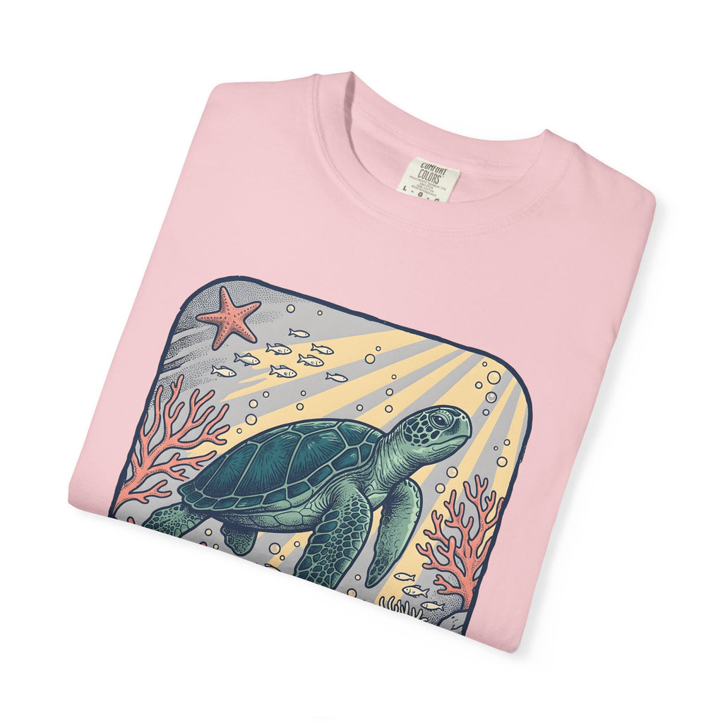 Turtle Marine Shirt Ocean Creatures Gift Women Cartoon Tee TorTurtle T-Shirt Sea Fan Turtle Graphic Illustration Sketch Coral Reef Tshirt