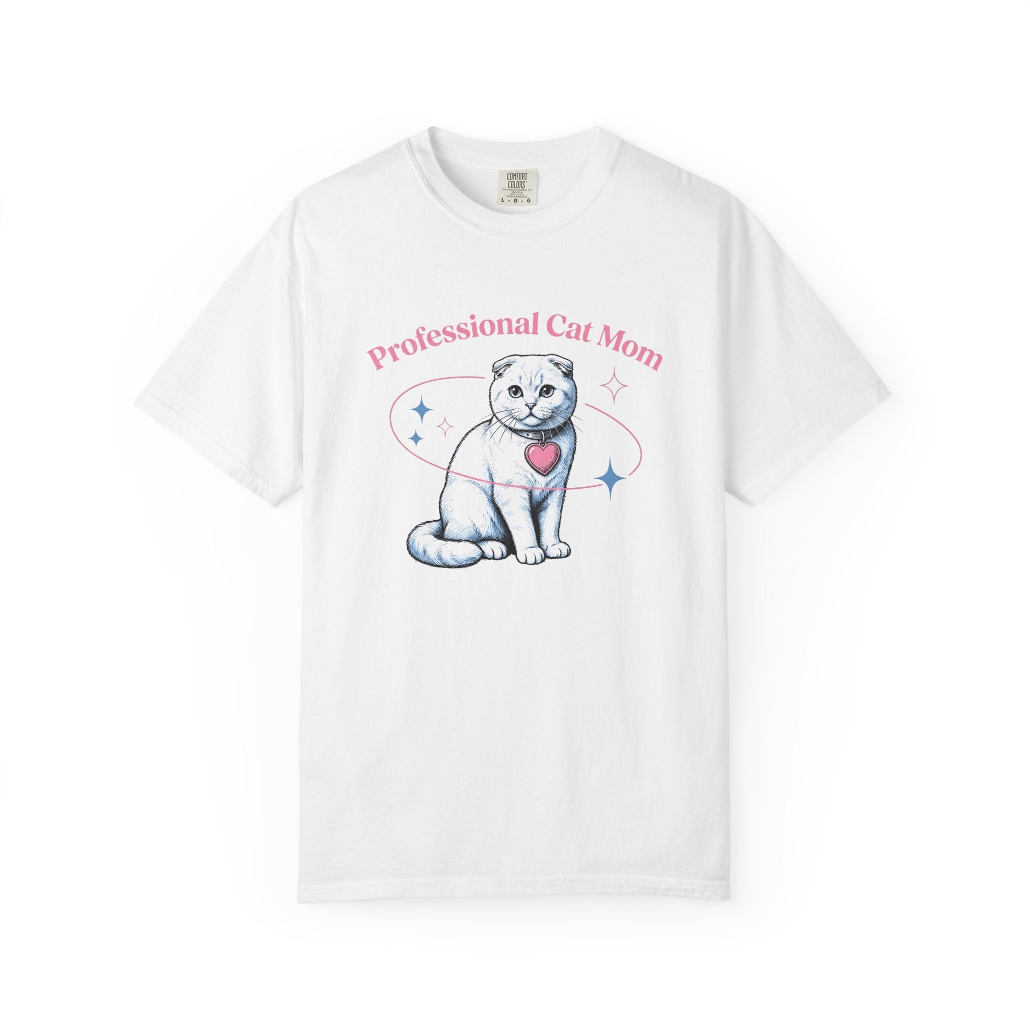Scottish Fold Cat Shirt Cat Pet Gift Women Hand Drawn Tee Cat T-Shirt Cat Fan Feline Tshirt Pet Graphic Retro Heart Pendant Tshirt