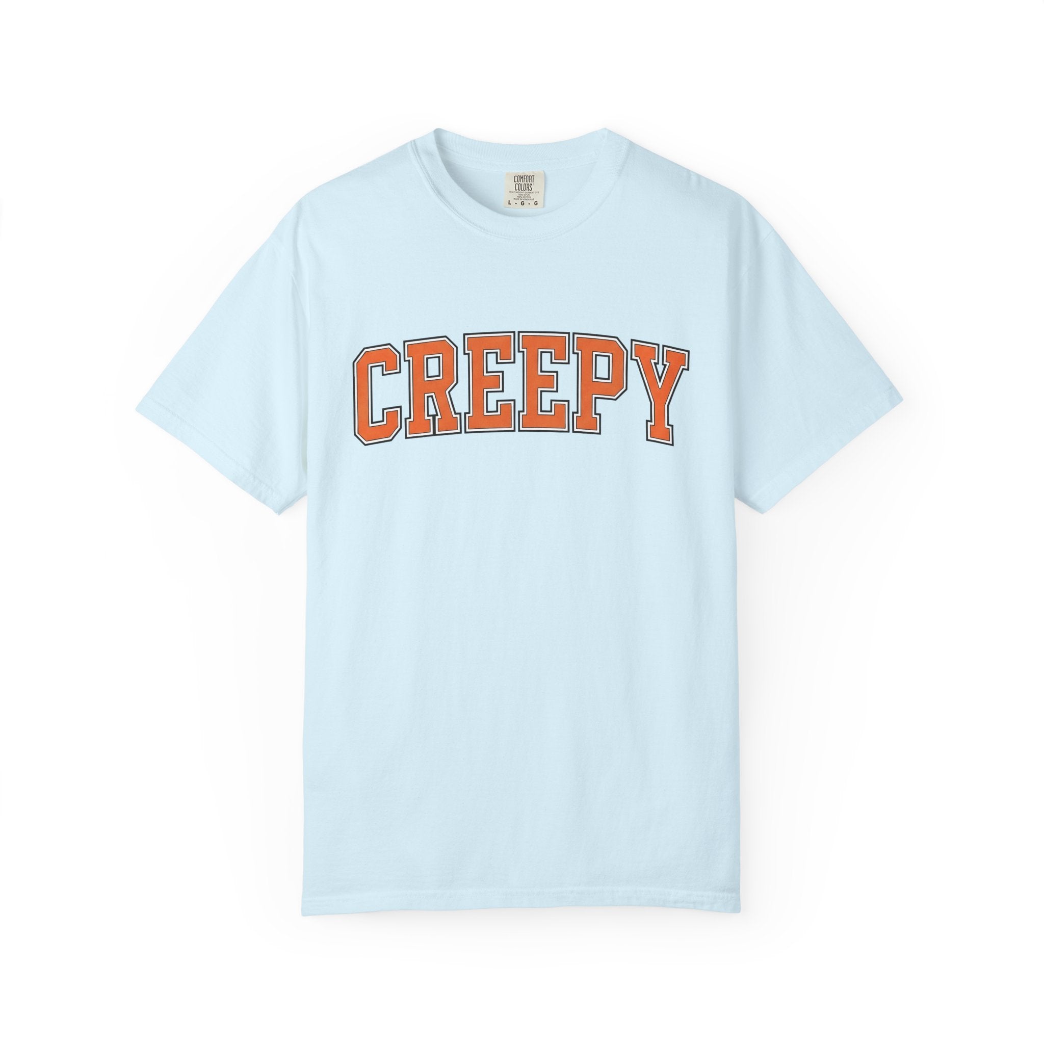 College Letters Shirt Halloween Eerie Gift Women Thick Tee Initials T-Shirt Horror Fan Chunky Tshirt Spooky Graphic Old School Highlighted