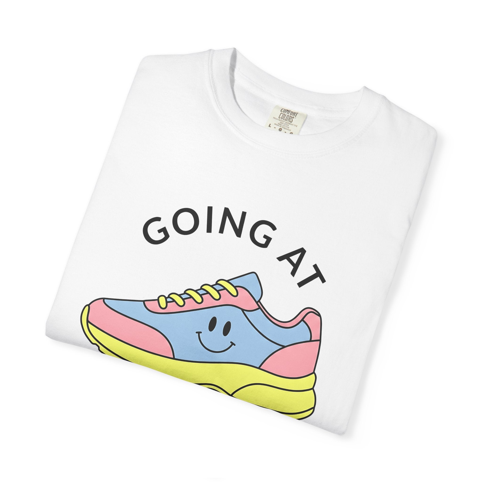 Athletic Sneaker Shirt Sports Workout Gift Women Comic Tee Sneakers T-Shirt Athlete Enthusiast Cartoon Tshirt Fitness Graphic Simple Happy