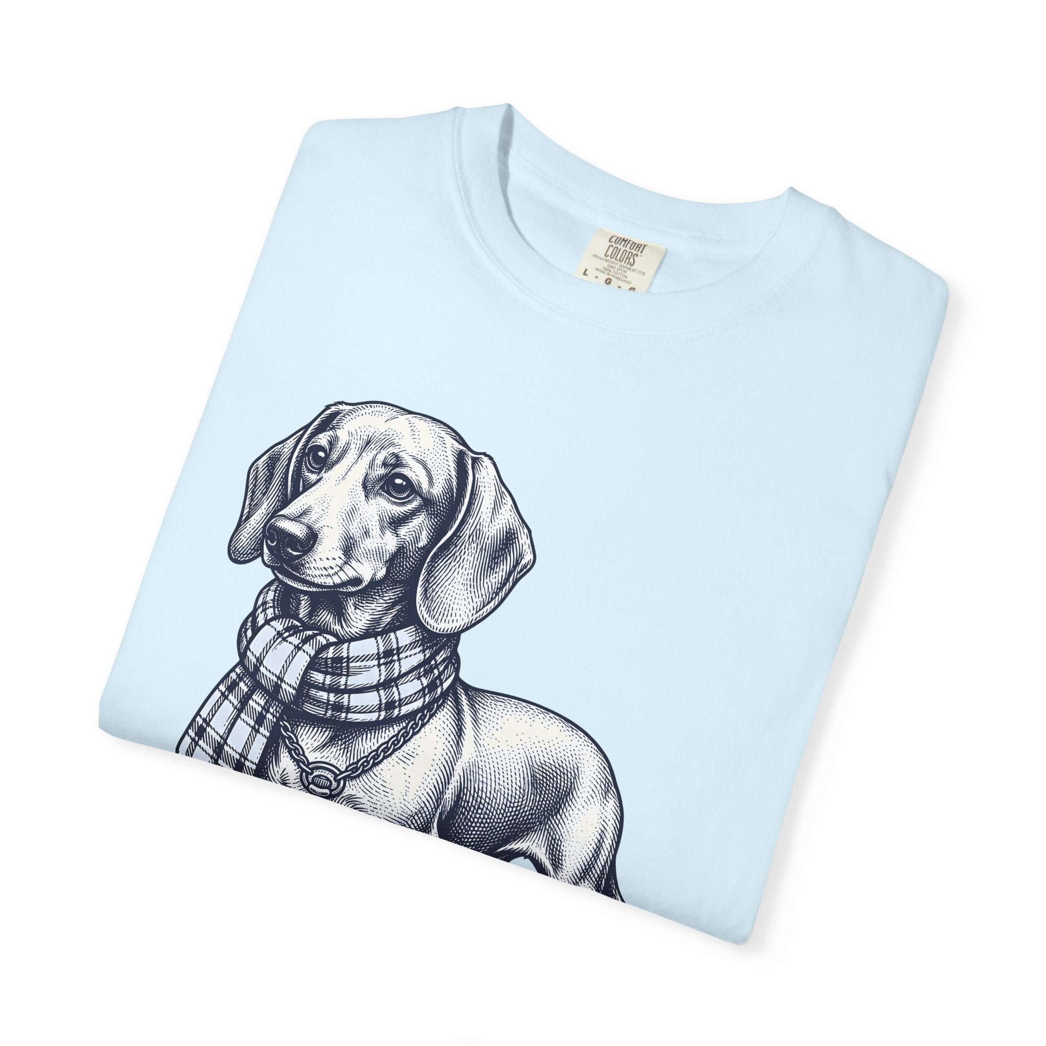 Dachshund Puppy Shirt Dog Pets Gift Women Retro Tee Wiener Dog T-Shirt Dog Fan Sausage Dog Tshirt Animal Graphic Sketch Neck Wrap Tshirt