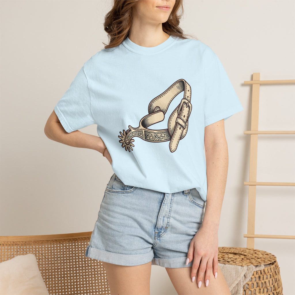 Cowboy Spurs Shirt Cowgirl Cowboy Gift Women Line Art Tee Spur T-Shirt Cowgirl Fan Rodeo Graphic Tshirt Cartoon Decorative Engraving Tshirt