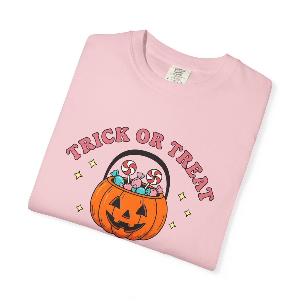 Halloween Candy Bucket Shirt Halloween Gathering Gift Women Sketch Tee Trick Or Treat T-Shirt Halloween Fan Hand Drawn Tshirt Party Graphic