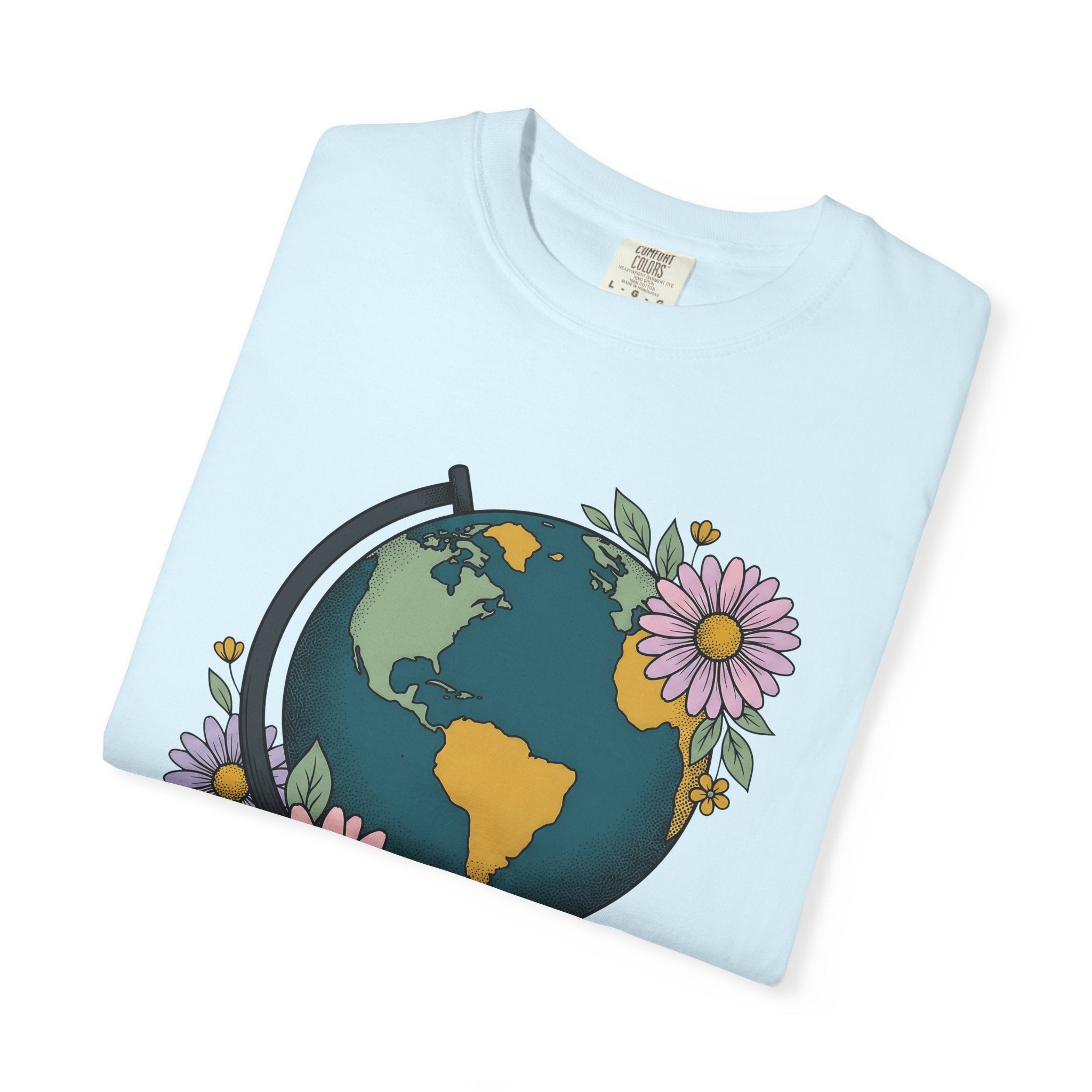 Earth Blooms Shirt Teacher Adventure Gift Women Folk Tee Floral T-Shirt Educator Enthusiast Bohemian Tshirt Explorer Graphic Rustic