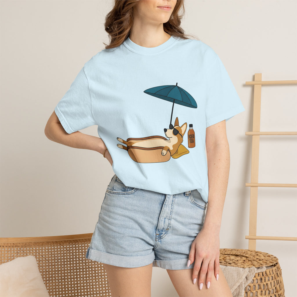 Corgi Sausage Dog Shirt Dog Holiday Gift Women Animated Tee Dachshund T-Shirt Dog Fan Cartoon Tshirt Vacation Graphic Clean Sunshade Tshirt