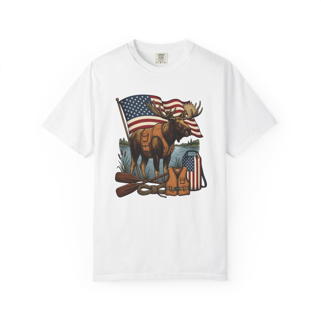 Moose Hiking Shirt Camping Travel Gift Women Distressed Tee Elk T-Shirt Camper Enthusiast Vintage Tshirt Adventure Graphic Throwback Stars