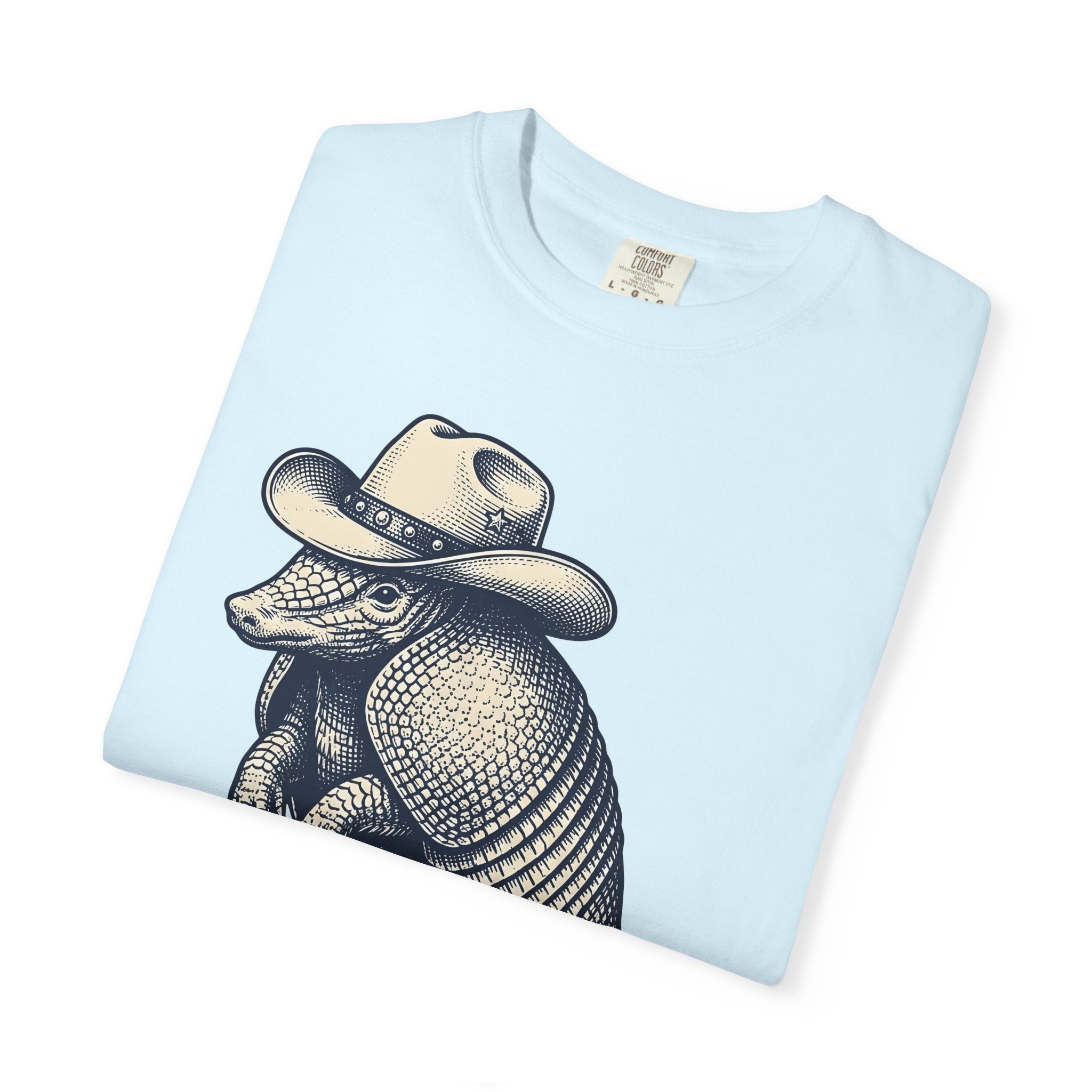 Armadillo Cowboy Hat Shirt Cowgirl Creatures Gift Women Farmhouse Tee Cowboy Hat T-Shirt Rodeo Fan Rustic Tshirt Animal Graphic Line Art