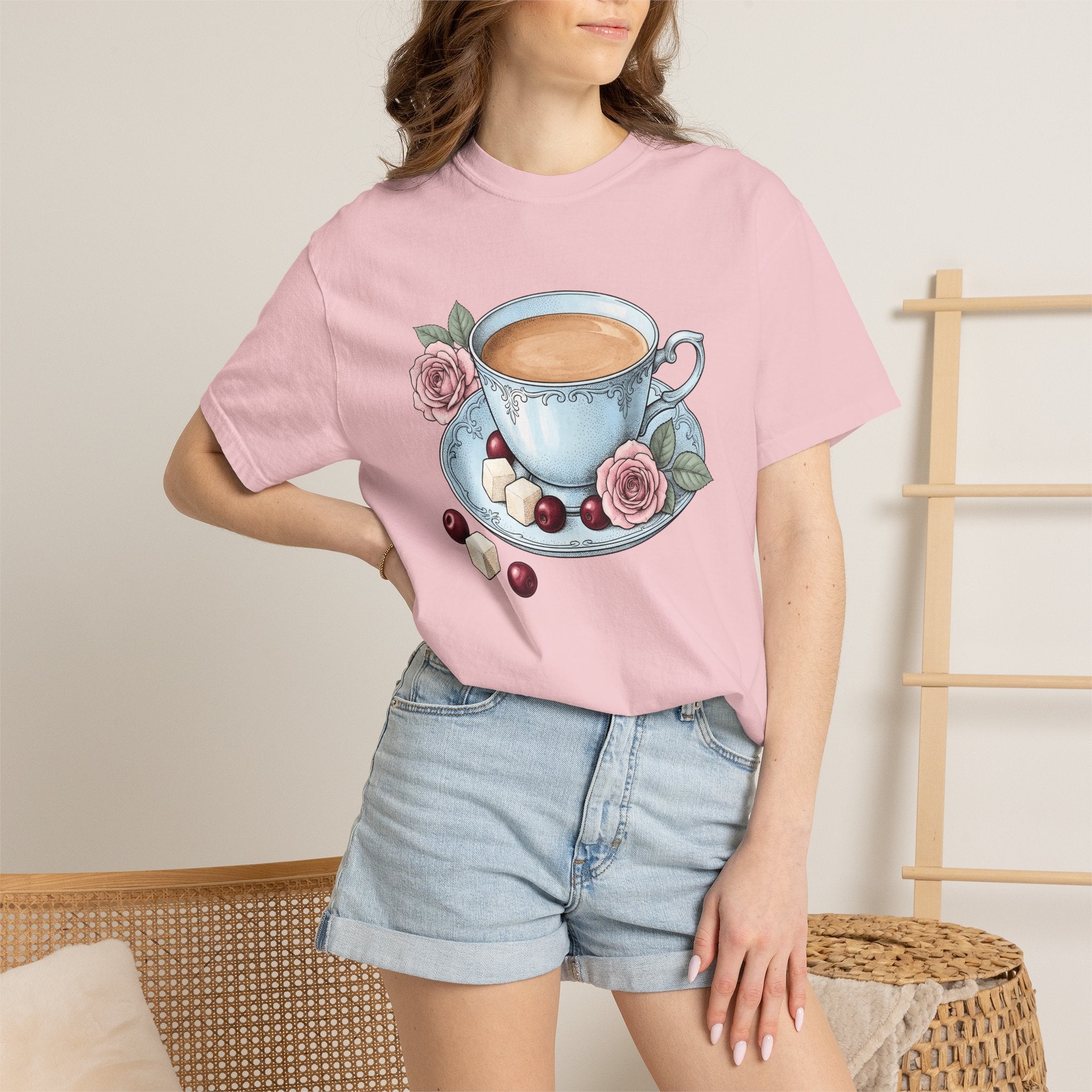 Coffee Mug Shirt Coffee Bouquet Gift Women Retro Tee Mug T-Shirt Coffee Fan Vintage Tshirt Floral Graphic Sketch Flower Tshirt