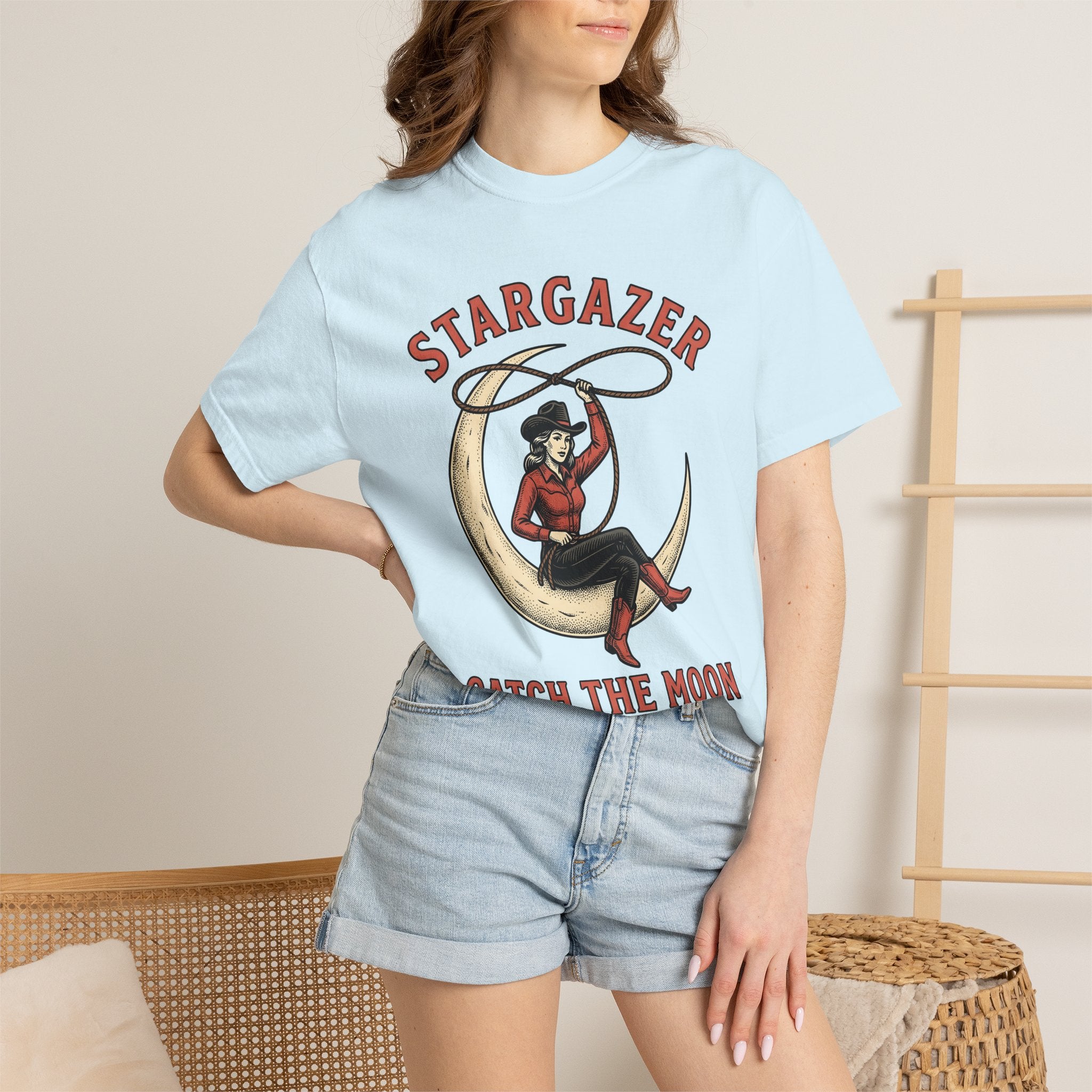 Cowgirl Moon Shirt St. Valentines Day Cowboy Gift Women Rustic Tee Moonlight T-Shirt Valentine Fan Country Tshirt Rodeo Graphic Classic Rope