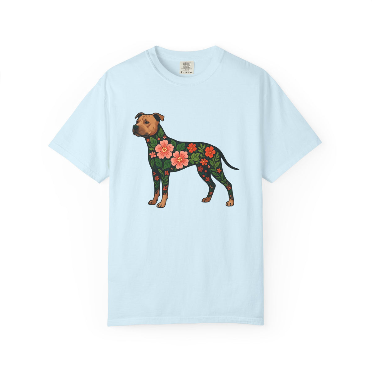 Pitbull Dog Shirt Dog Flora Unisex Gift Botanical Tee Pibble T-Shirt Dog Fan