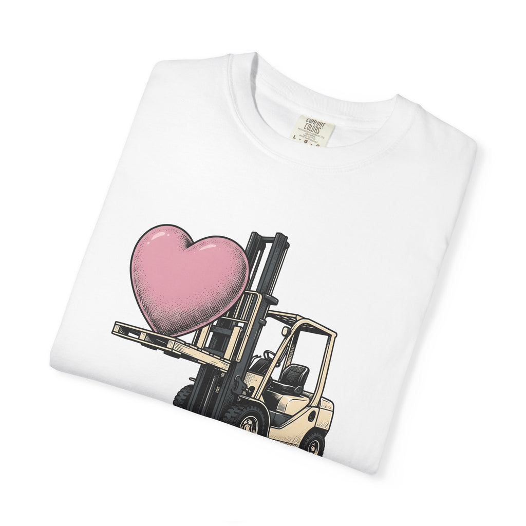 Forklift Love Shirt Valentines Day Romance Gift Women Classic Tee Forklift T-Shirt Valentine Fan Retro Tshirt Love Graphic Throwback Red