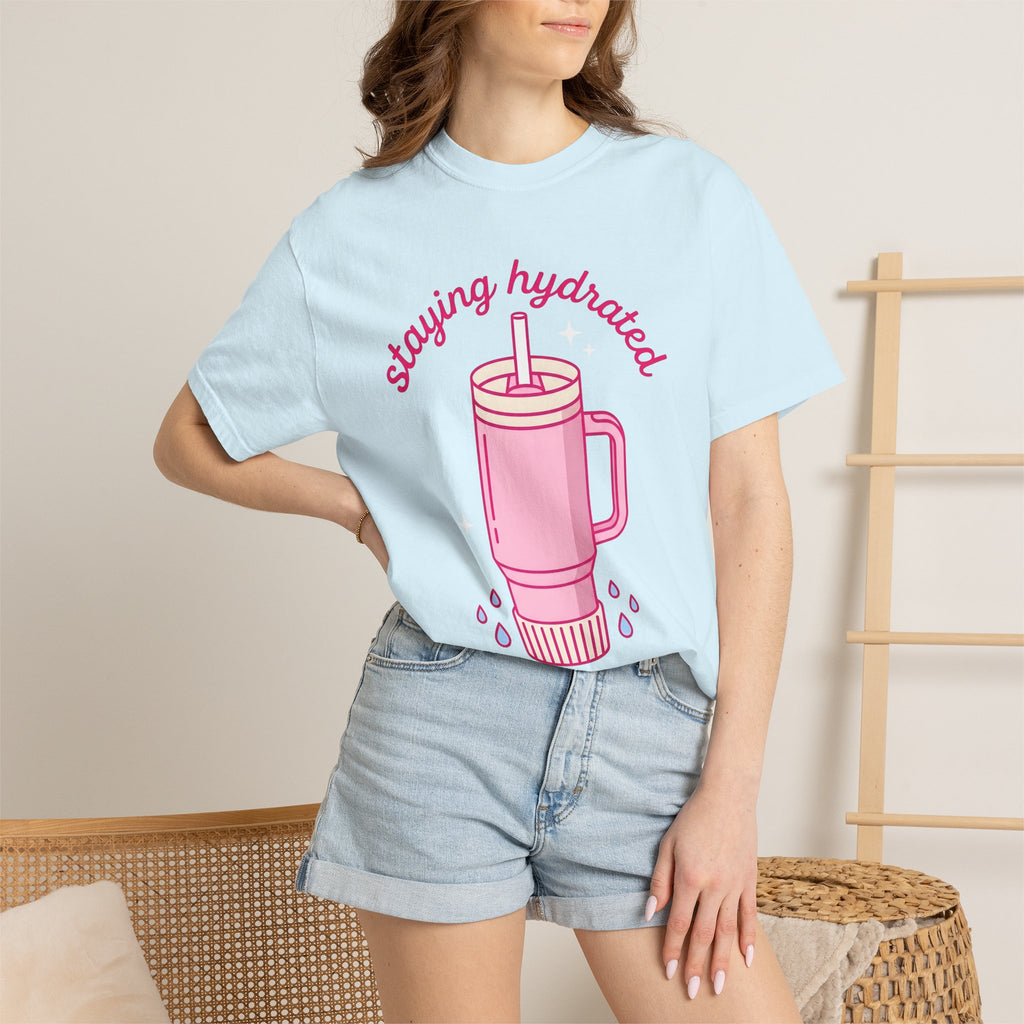 Water Tumbler Shirt Drinks Wellness Gift Women Kawaii Tee Tumbler T-Shirt Beverage Enthusiast Cute Tshirt Self Care Graphic Minimal Water