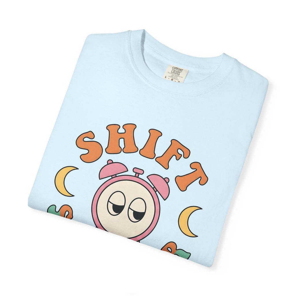 Sleepy Alarm Clock Shirt Nurses Work Gift Women Retro Tee Alarm Clock T-Shirt Nurse Enthusiast Vintage Tshirt Job Graphic Cartoon Moon