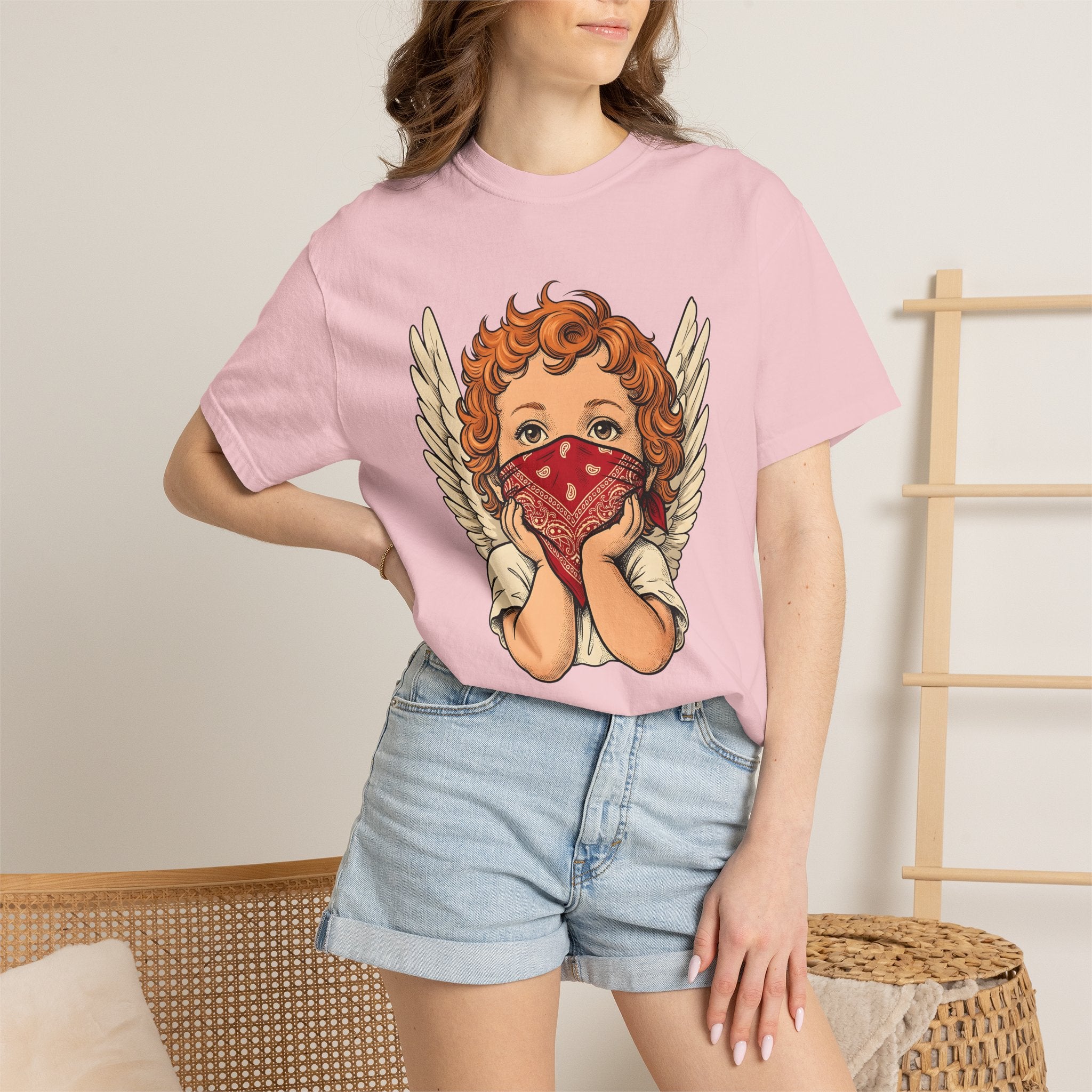 Cherub Angel Shirt St. Valentines Day Romance Gift Women Classic Tee Angel T-Shirt Valentine Fan Vintage Tshirt Love Graphic Old School