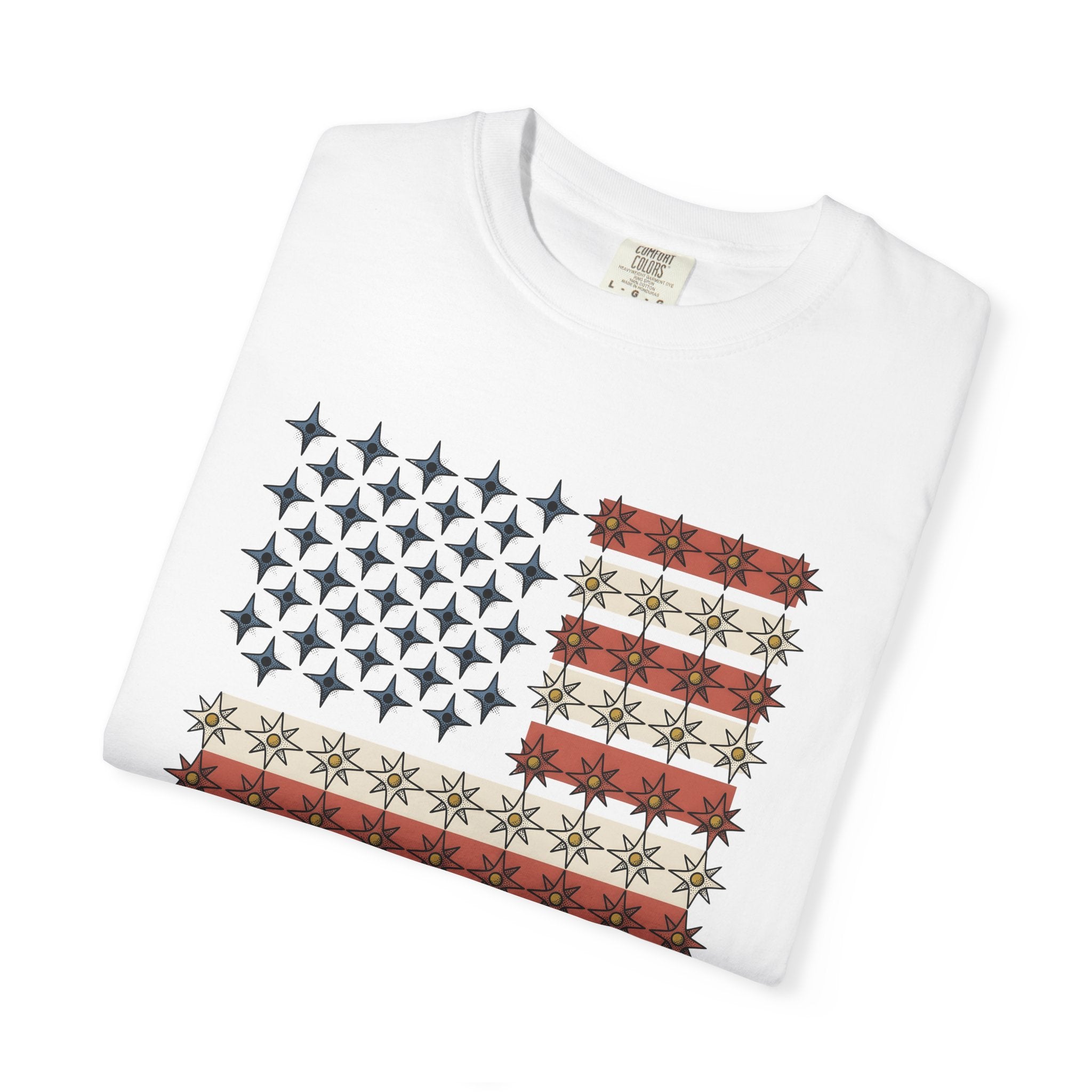 Star Banner Shirt America Celebration Gift Women Vintage Tee Flag T-Shirt American Fan Patriotic Tshirt Party Graphic Distressed Lines
