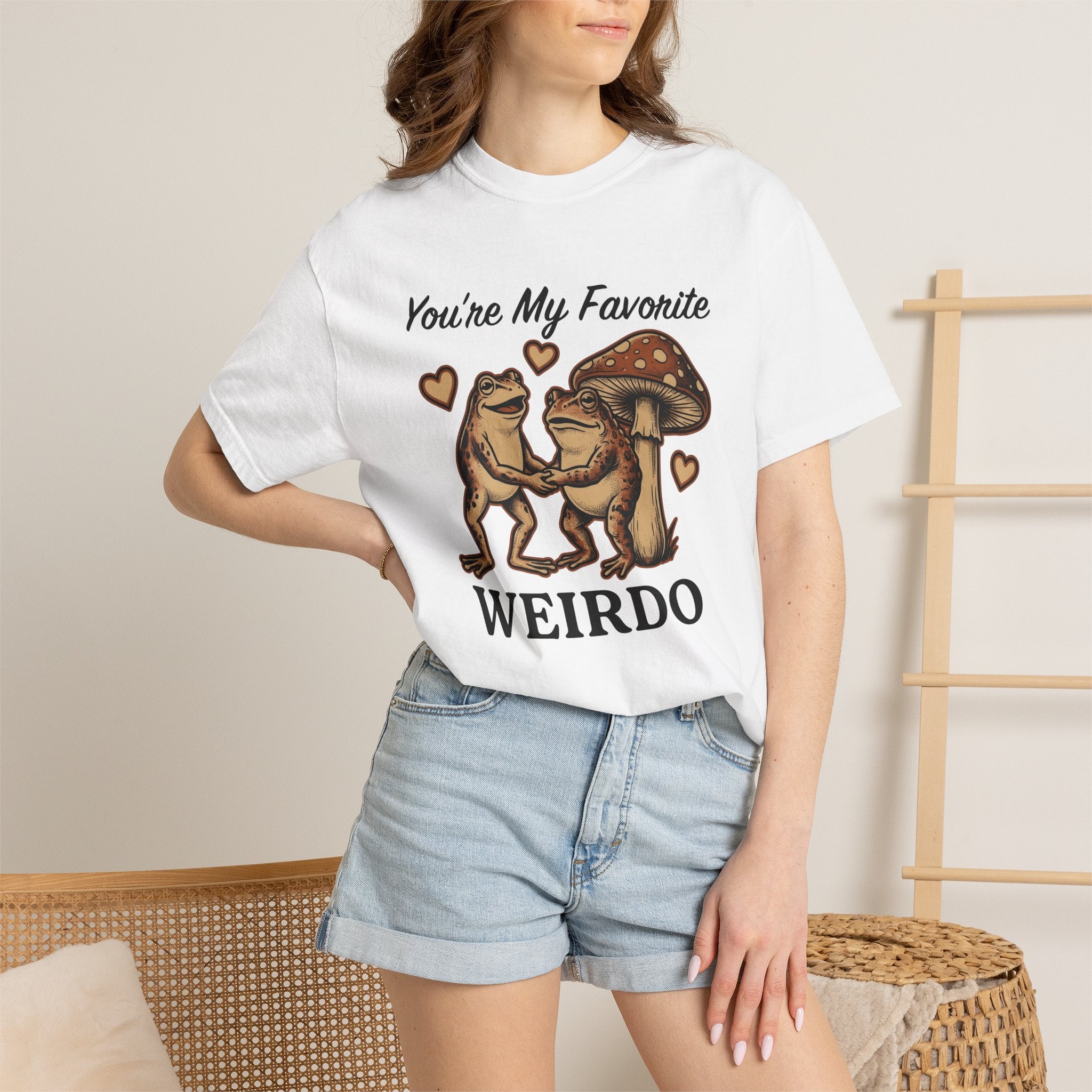 Frog Duo Shirt Valentine's Day Creatures Gift Women Classic Tee Toad T-Shirt Valentine's Fan Vintage Tshirt Animal Graphic Line Art Fungus