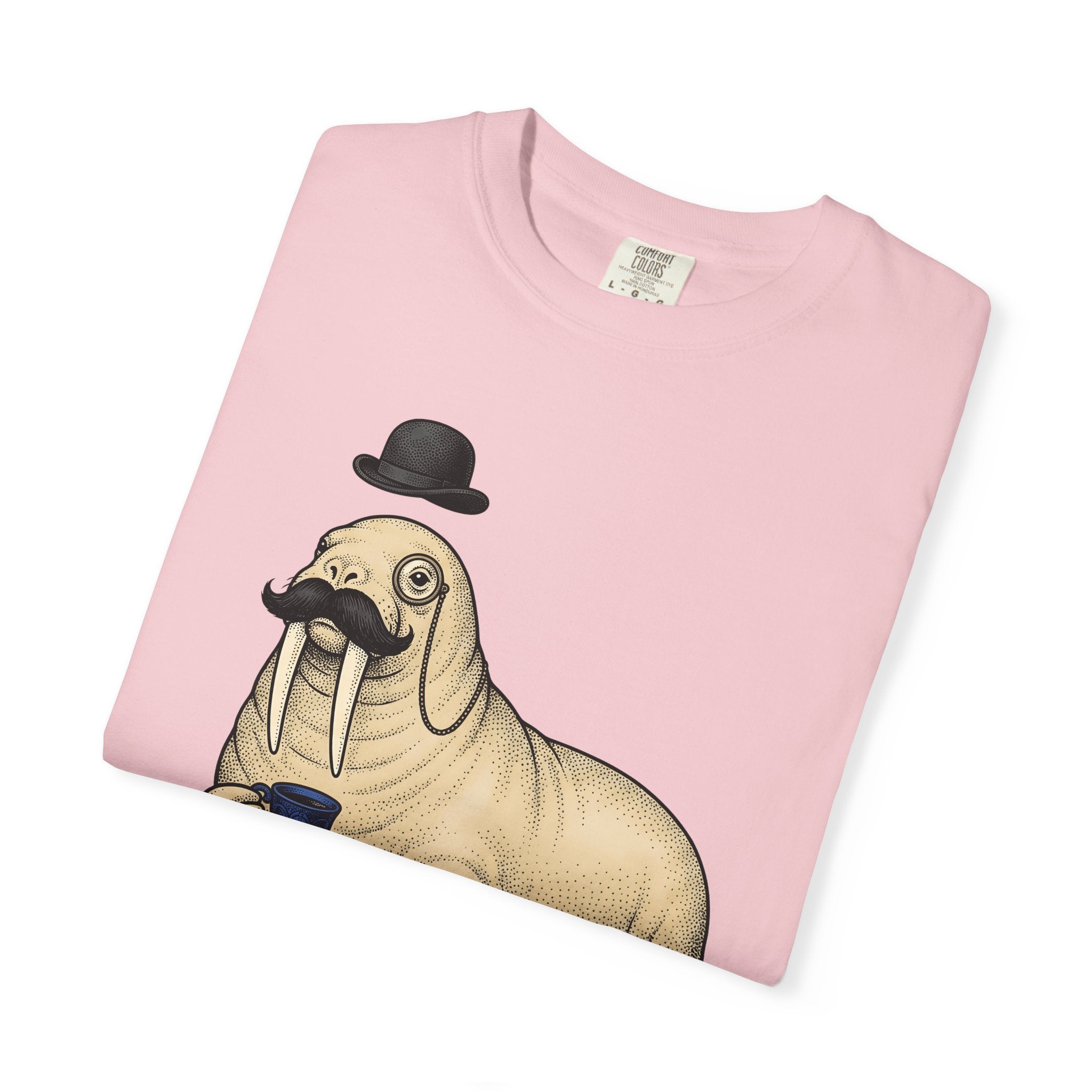 Walrus Tea Party Shirt Animals Humor Gift Women Vintage Tee Walrus T-Shirt Wildlife Fan Retro Tshirt Funny Graphic Hand Drawn Penguin Tshirt