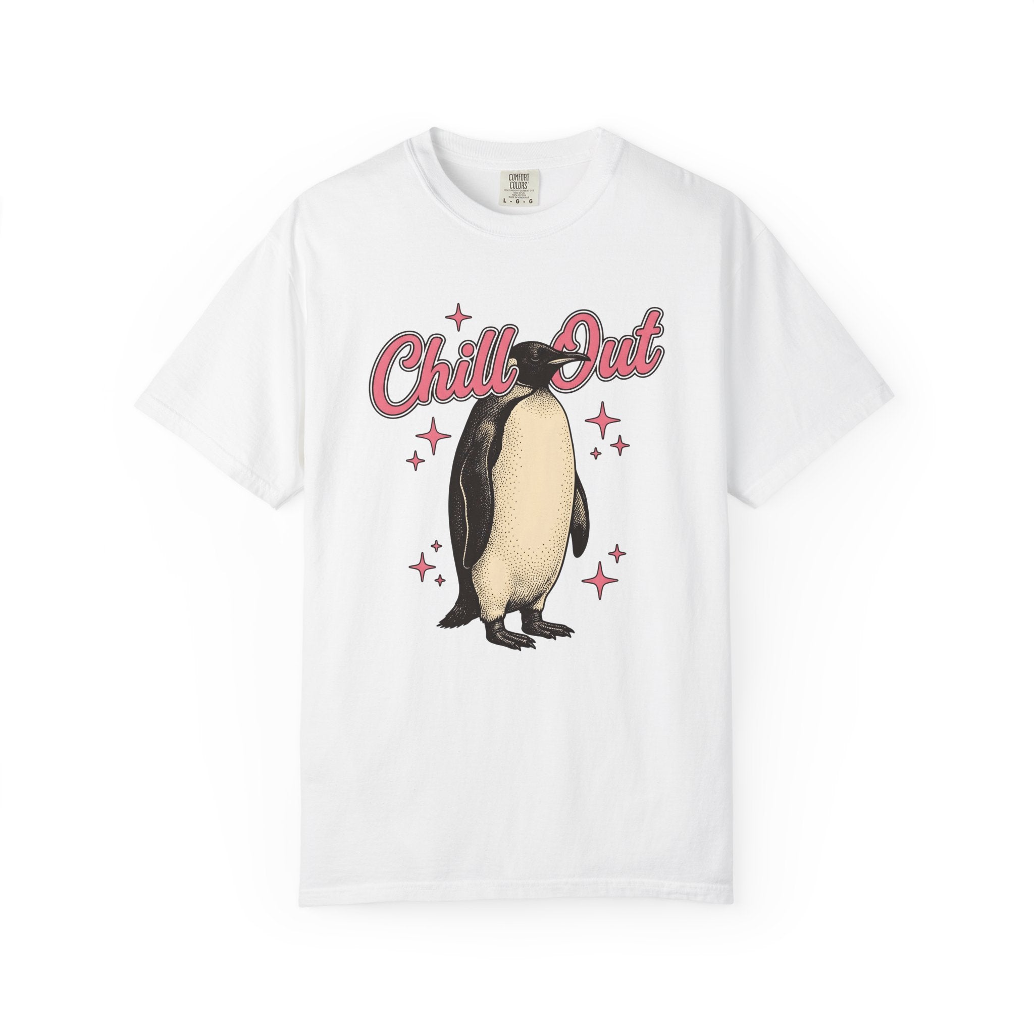 Penguin Graphic Shirt Christmas Animal Gift Women Vintage Tee Pinguin T-Shirt Xmas Fan Distressed Tshirt Wildlife Graphic Retro Stars Tshirt