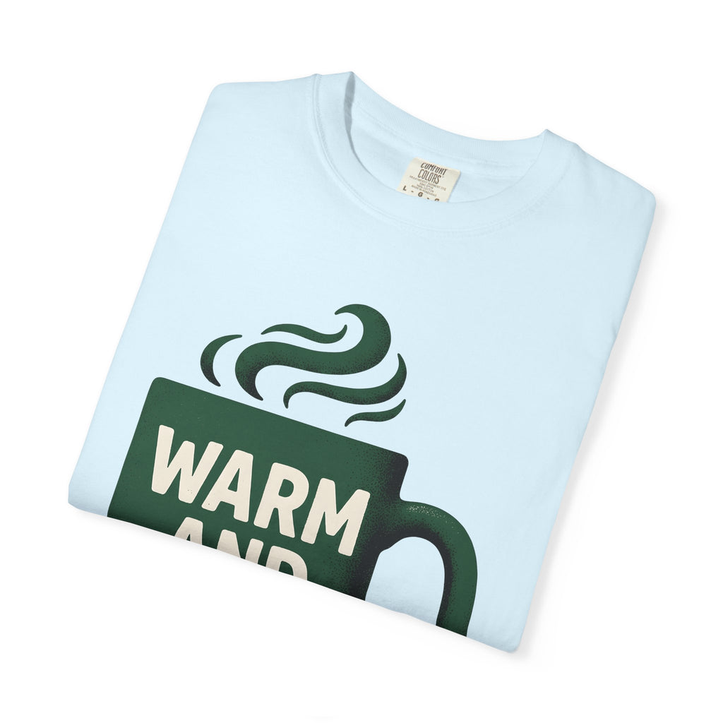 Tea Mug Shirt Christmas Latte Gift Women Farmhouse Tee Coffee Mug T-Shirt Xmas Fan Coffee Cup Tshirt Coffee Graphic Line Art Steam Tshirt