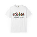 Penguin Drawing Shirt Christmas Pets Gift Women Sweet Tee Pinguin T-Shirt Xmas Fan Cartoon Tshirt Animal Graphic Animated Festive Hat Tshirt
