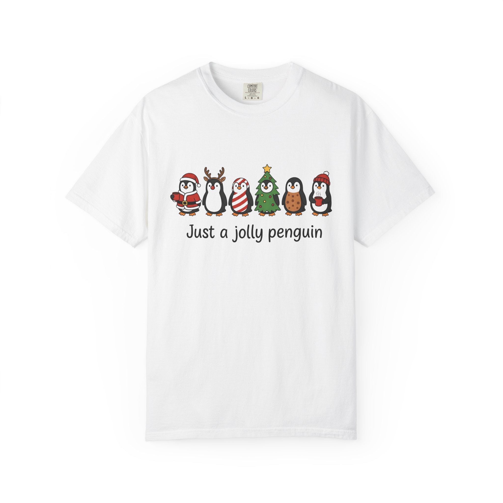 Penguin Drawing Shirt Christmas Pets Gift Women Sweet Tee Pinguin T-Shirt Xmas Fan Cartoon Tshirt Animal Graphic Animated Festive Hat Tshirt