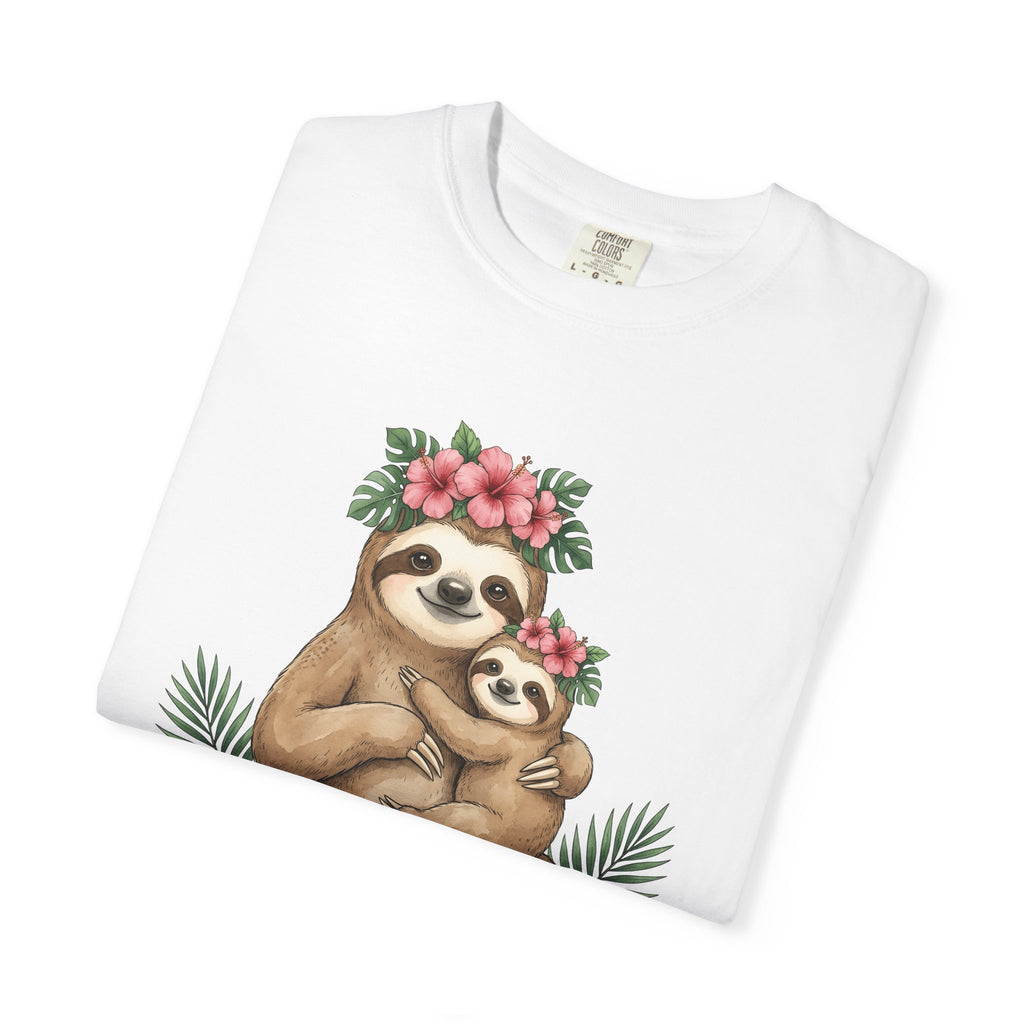 Sloth Clan Shirt Animals & Flowers Rainforest Gift Women Playful Tee Sloth T-Shirt Wildlife Fan Funny Tshirt Jungle Graphic Pigment Exotic