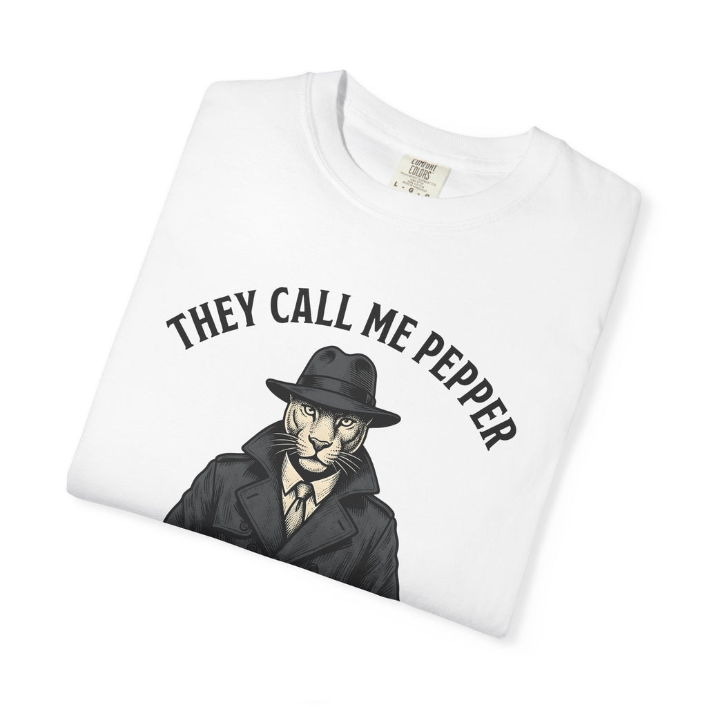 Cat Detective Shirt Animals Humor Gift Women Vintage Tee Kitty T-Shirt Pet Fan Feline Tshirt Funny Graphic Hand Drawn Trench Coat Tshirt
