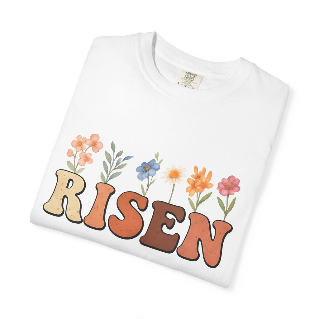 Floral Design Shirt Easter Belief Gift Women Painting Tee Flower T-Shirt Spring Fan Artistic Tshirt Faith Graphic Outline Field Flowers