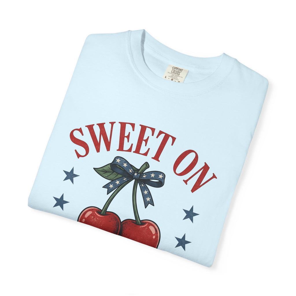 Cherry Pair Shirt America Fruit Gift Women Vintage Tee Cherries T-Shirt American Fan Vintage Tshirt Fruit Graphic Retro Patriotic Bow Tshirt