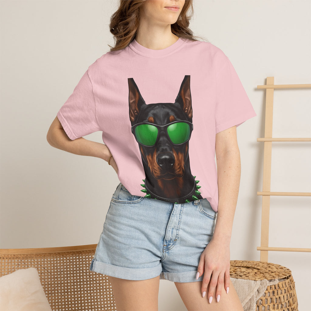 Doberman Pup Shirt St Patrick's Day Canine Fan Gift Women Lifelike Tee Dobermann T-Shirt Luck Fan Realistic Tshirt Dog Graphic Minimalist