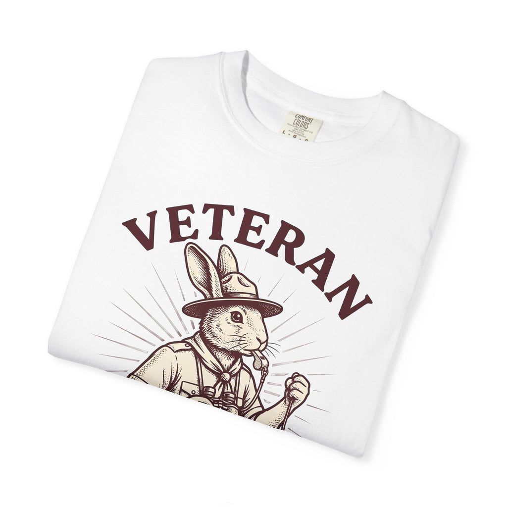 Rabbit Scout Shirt Easter Animal Gift Women Vintage Tee Bunny T-Shirt Easter Fan Creature Graphic Tshirt Retro Tshirt Hand Drawn Pocket