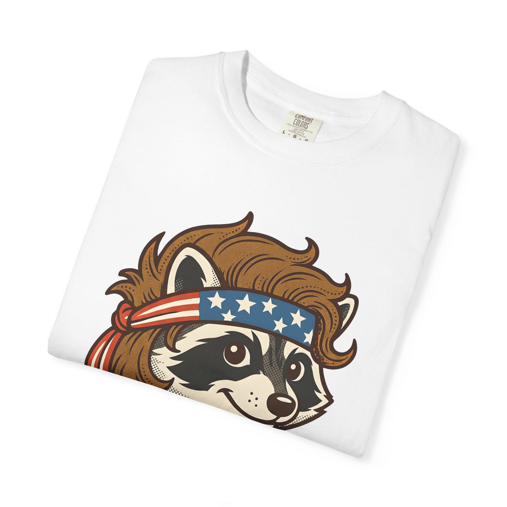 Raccoon Head Wrap Shirt America 4Th Of July Creature Gift Women Hand Drawn Tee Headband T-Shirt Patriot Fan Illustrated Tshirt Animal