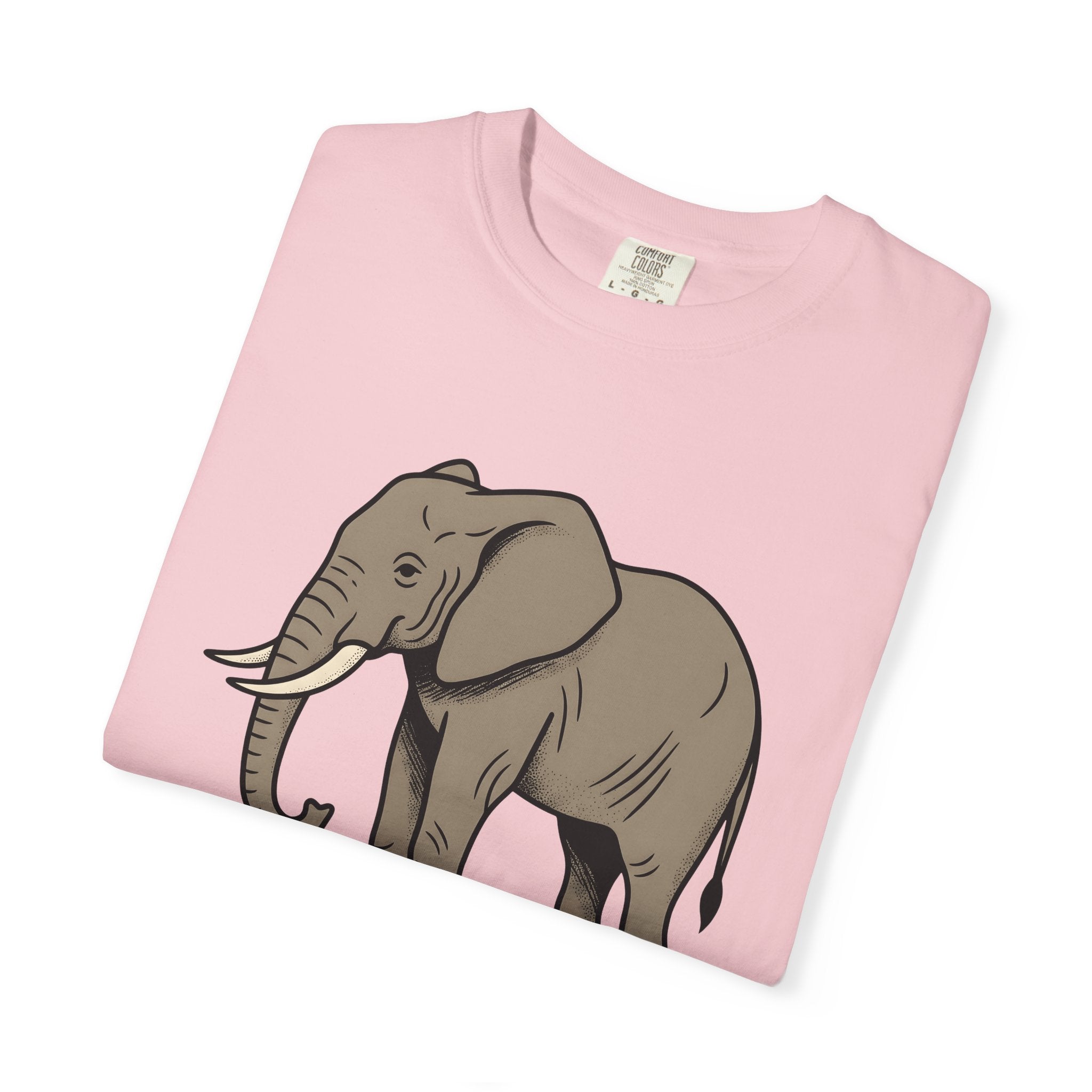 Elephant Shirt Animals Nature Gift Women Aged Tee Pachyderm T-Shirt Wildlife Fan Elephant Tshirt Environment Graphic Outline Tusk Tshirt
