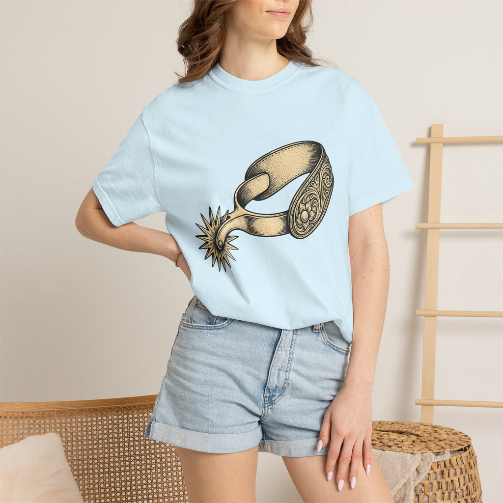 Cowboy Spur Shirt Cowgirl Cowboy Gift Women Retro Tee Spur T-Shirt Rodeo Fan Vintage Tshirt Cowboy Graphic Sketch Flower Tshirt