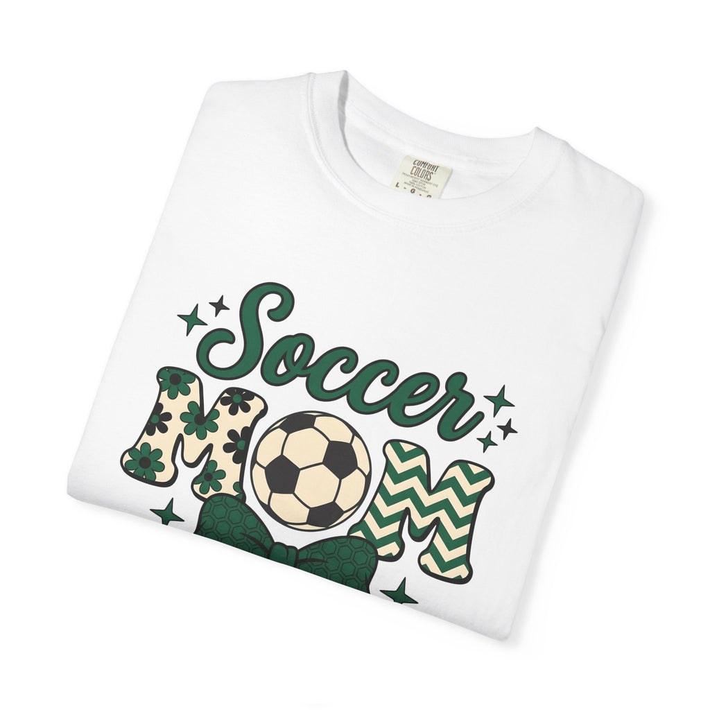 Soccer Ball Shirt Moms Athletics Gift Women Cute Tee Football T-Shirt Mom Enthusiast Adorable Tshirt Sports Graphic Vintage Ribbon Tshirt