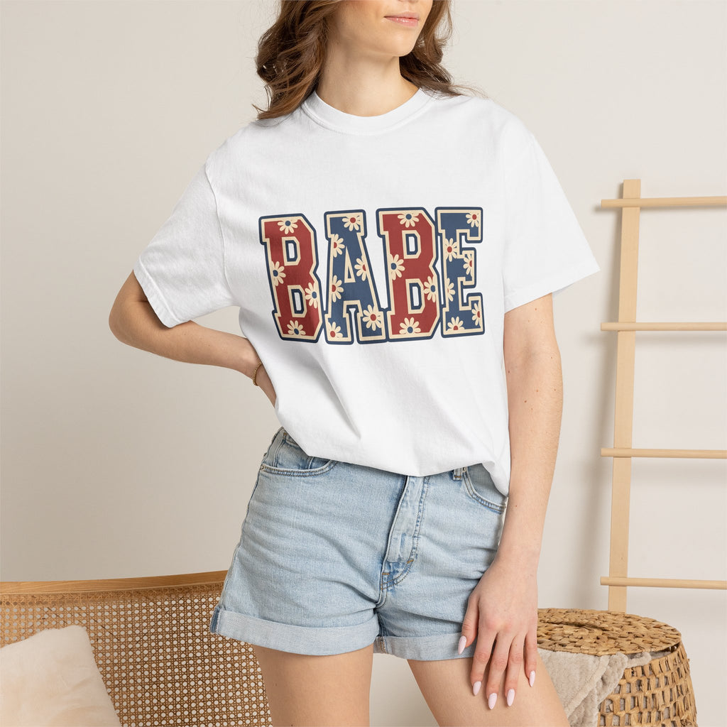 Large Bloom Text Shirt America/4th Of July Independence Gift Women Antique Tee Typography T-Shirt Patriotic Fan Vintage Tshirt Liberty