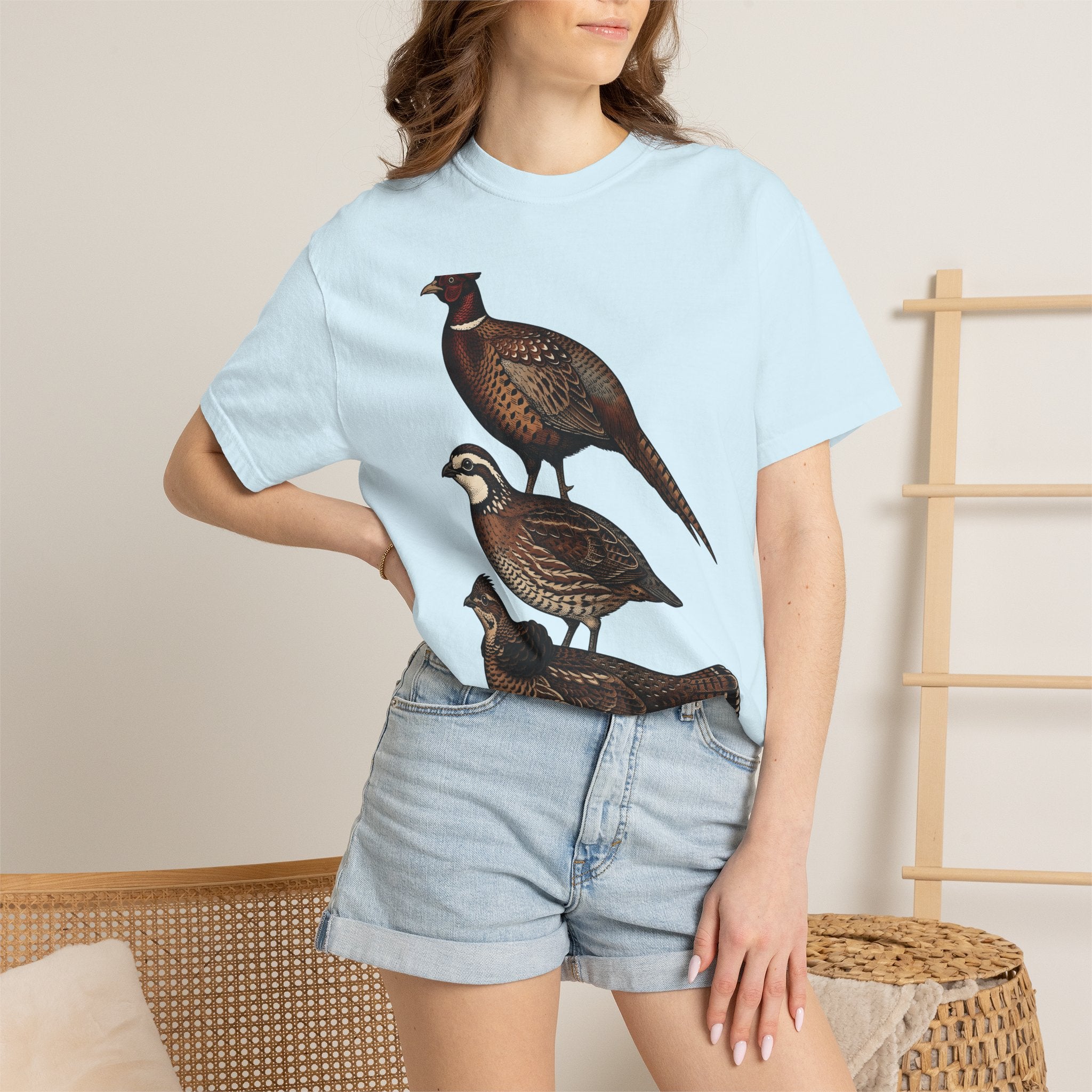 Hunting Game Birds Shirt Hunting Adventure Gift Women Cartoon Tee Upland Game T-Shirt Hunter Fan Wildlife Graphic Tshirt Ink Drawing Animal
