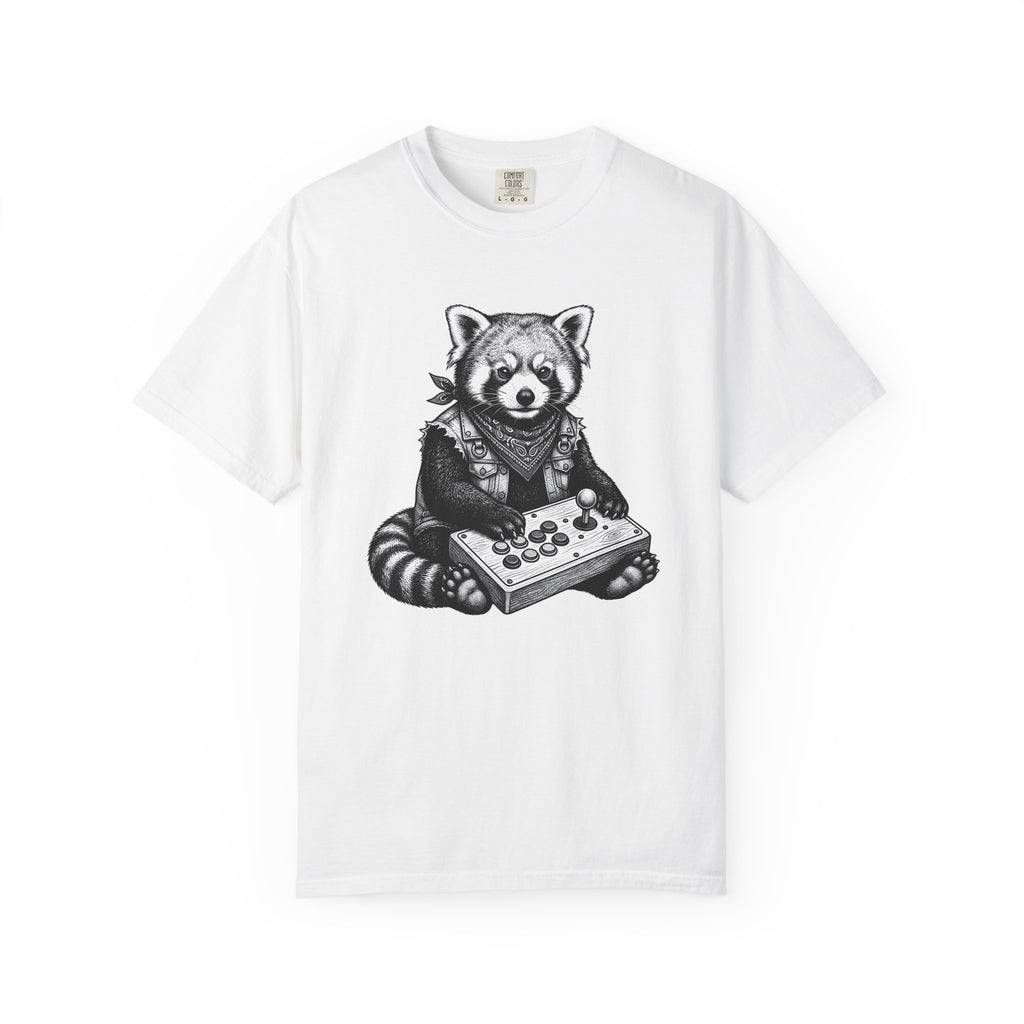 Red Panda Shirt Animals Gaming Gift Women Hand Drawn Tee Panda T-Shirt Wildlife Fan Ailurus Graphic Vintage Arcade Controller Tshirt