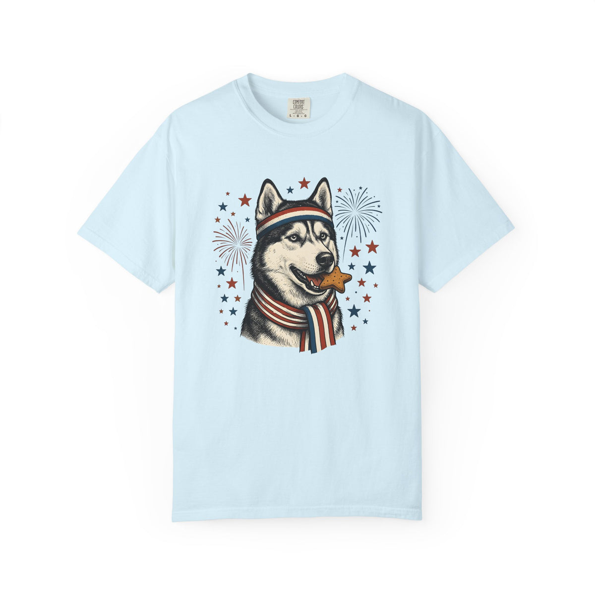 Husky Dog Shirt Dog Patriotic Unisex Gift Vintage Tee Siberian Husky T-Shirt Dog