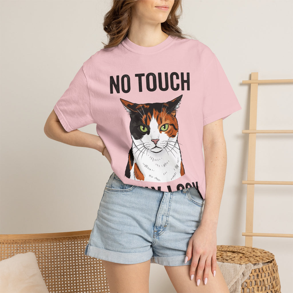 Calico Puss Shirt Cat Satire Gift Women Outline Tee Cat T-Shirt Cat Fan Outline Tshirt Parody Graphic Old School Heavy Type Tshirt