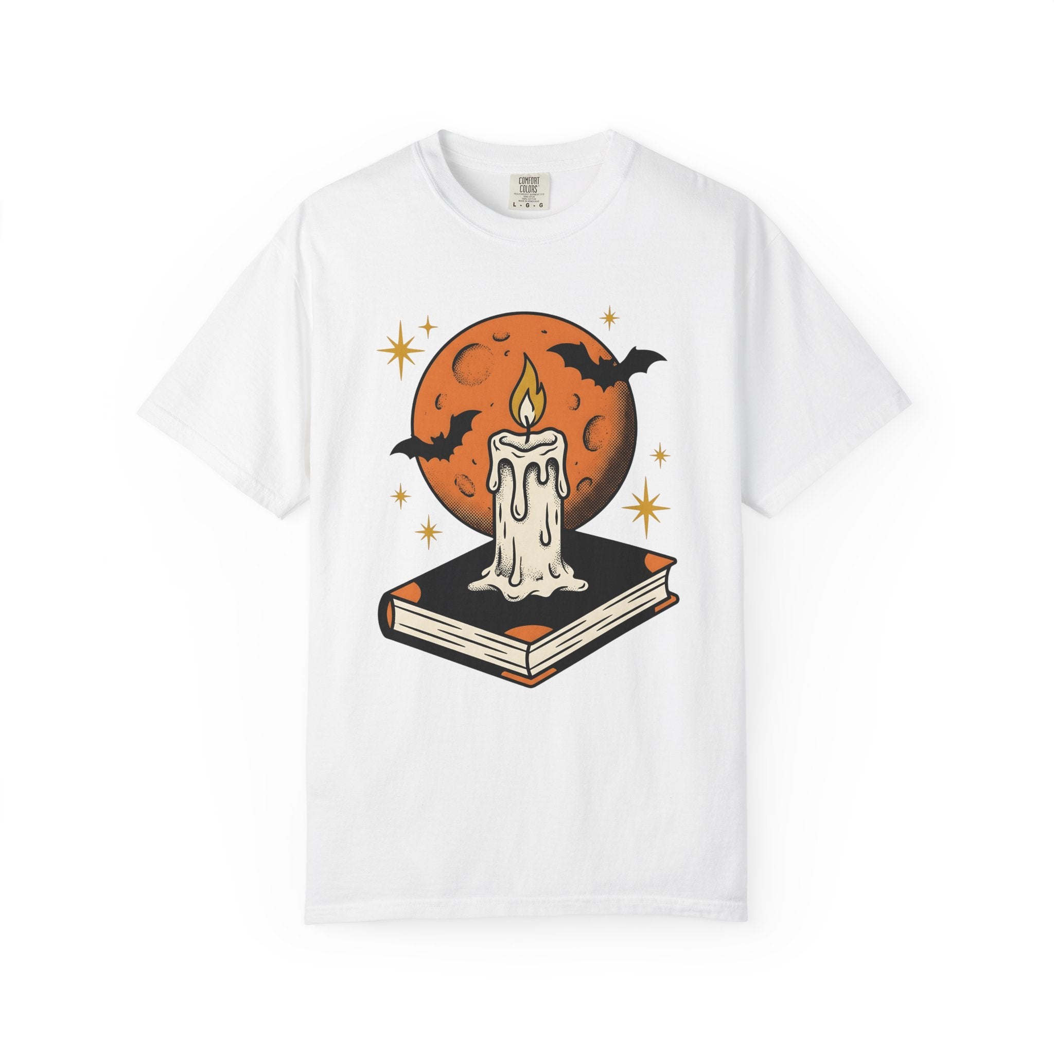 Wax Book Shirt Halloween Magic Gift Women Old School Tee Journal T-Shirt Horror Fan Retro Tshirt Sorcery Graphic Nostalgic Dark Bats Tshirt