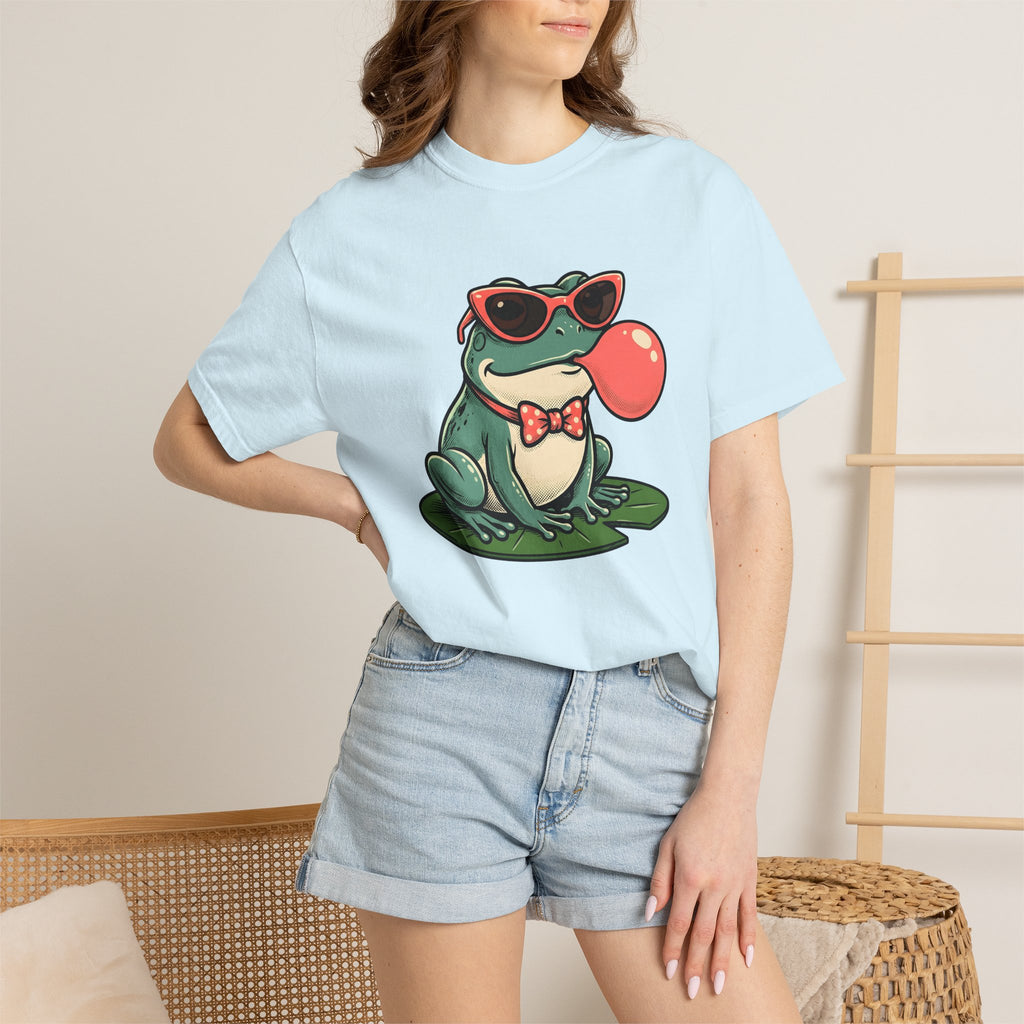 Frog Eyewear Shirt Easter Creatures Gift Women Line Art Tee Glasses T-Shirt Easter Fan Spectacles Tshirt Animal Graphic Old School Bowtie