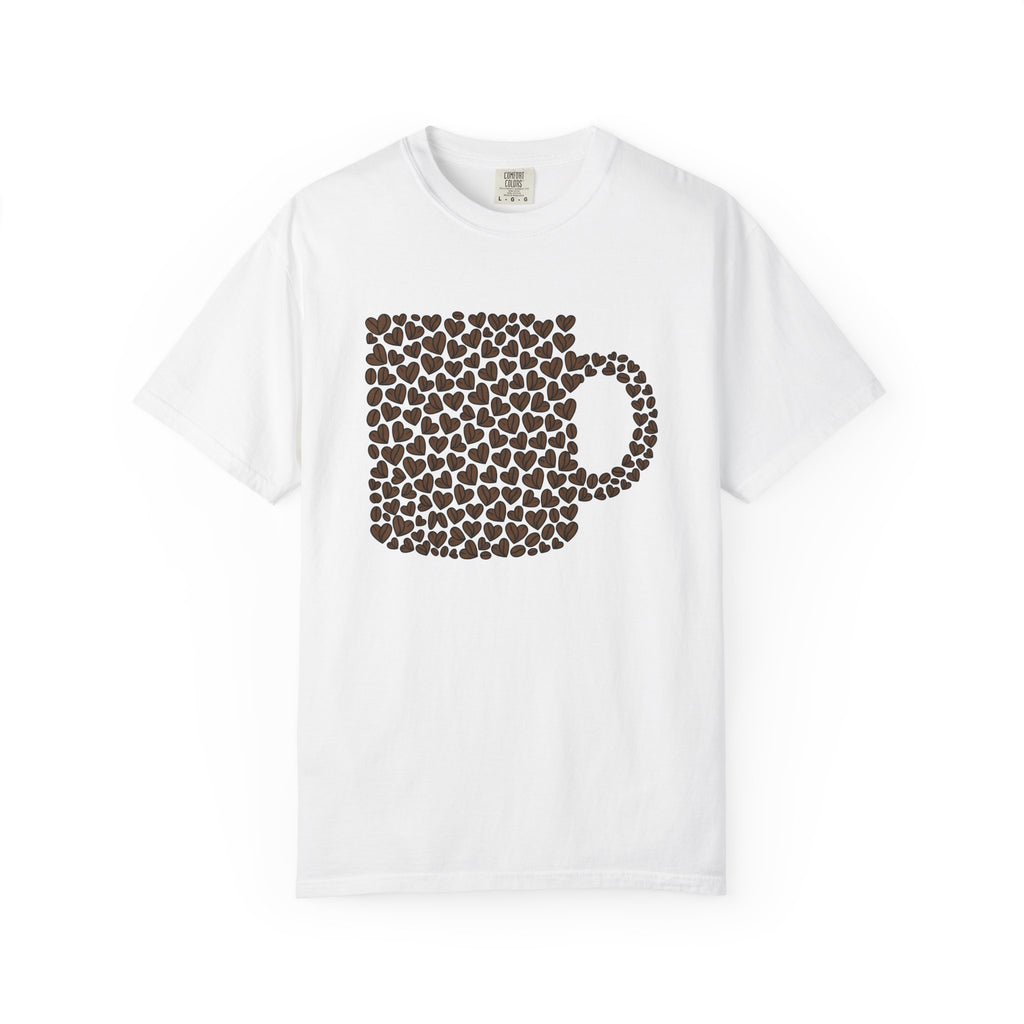 Mug Cup Shirt St Valentines Day Latte Gift Women Hand Drawn Tee Mug T-Shirt Valentine Fan Illustrated Tshirt Coffee Graphic Clean Heart