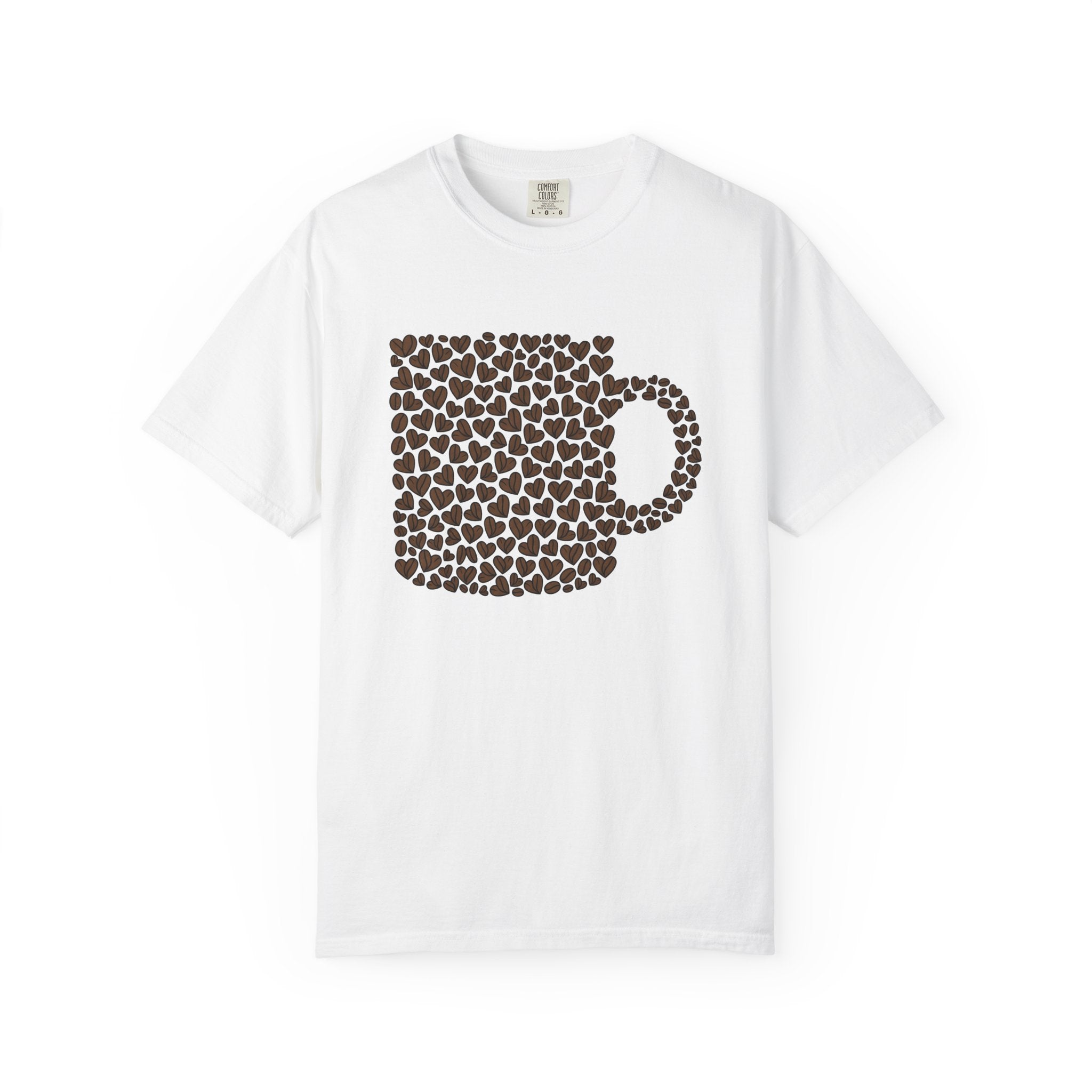 Mug Cup Shirt St Valentines Day Latte Gift Women Hand Drawn Tee Mug T-Shirt Valentine Fan Illustrated Tshirt Coffee Graphic Clean Heart