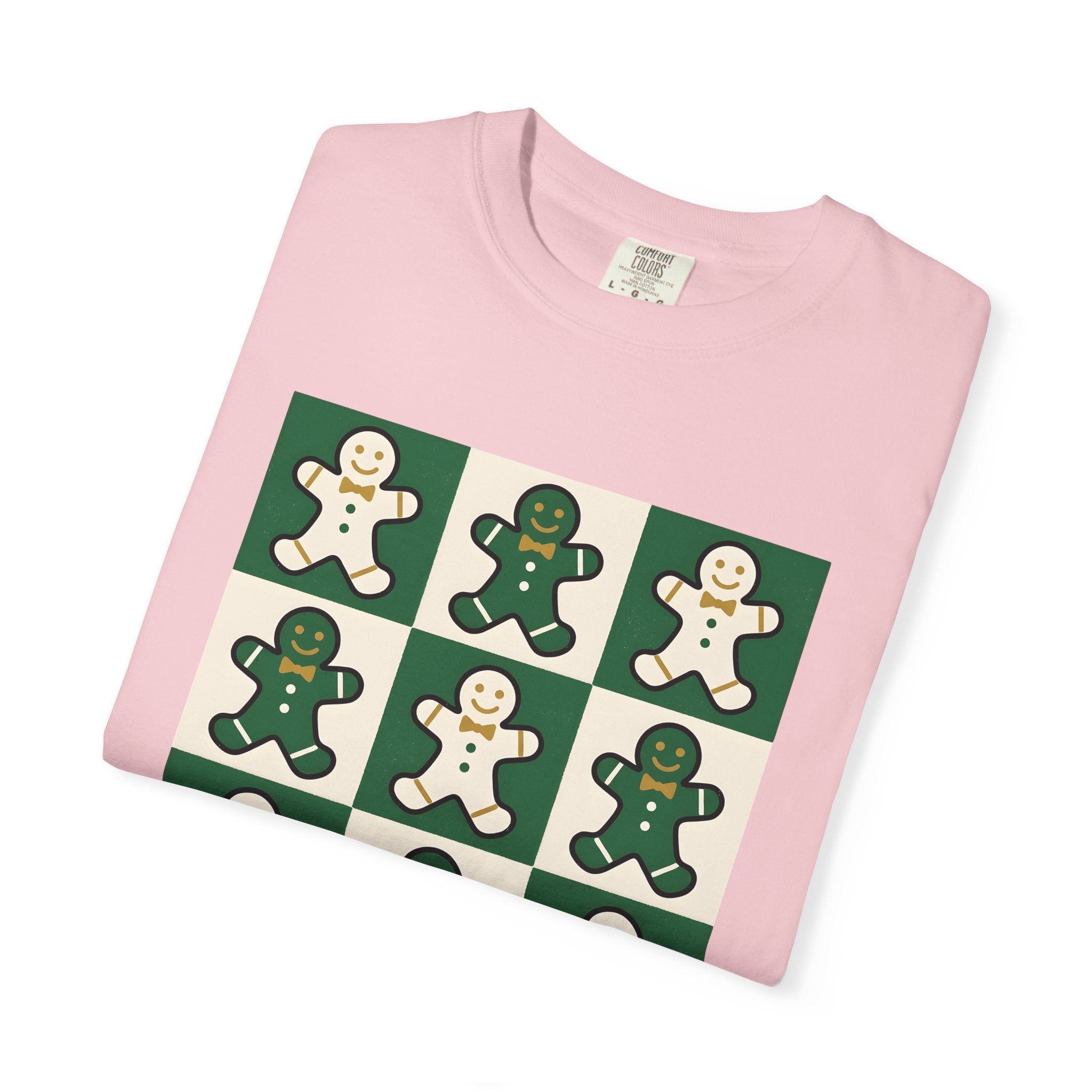 Gingerbread Treat Shirt Christmas Dessert Gift Women Modern Tee Cookie T-Shirt Christmas Fan Cookie Tshirt Sweet Graphic Classic Ribbon Bow