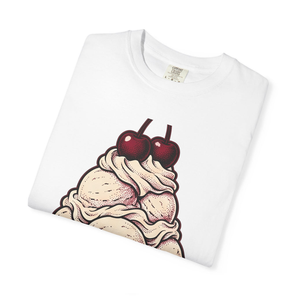 Ice Cream Cone Shirt St Valentines Day Sweets Gift Women Retro Tee Ice Cream T-Shirt Valentine Fan Vintage Tshirt Dessert Graphic Sketch